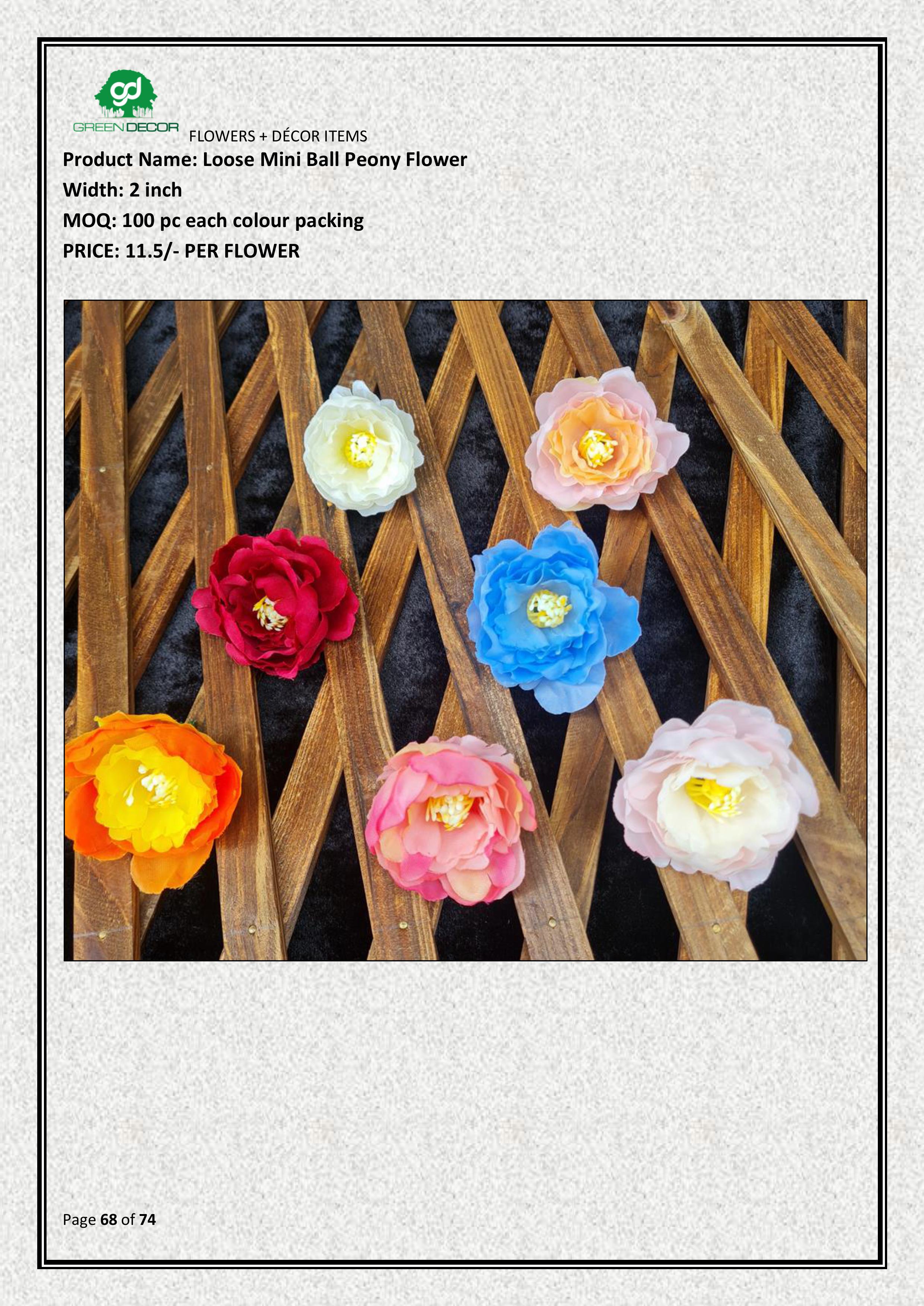 Artificial Mini Ball Peony Flower – Perfect for Craft & Event