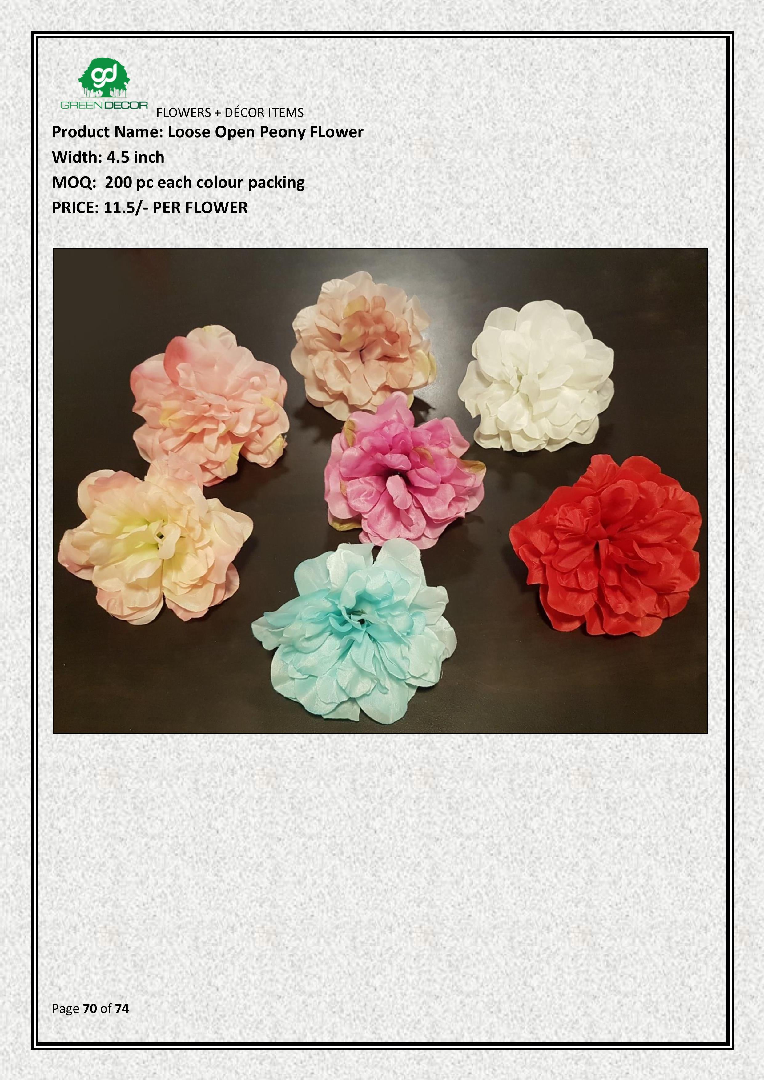 Artificial Loose Peony Flowers – Perfect for Home & Wedding Décor