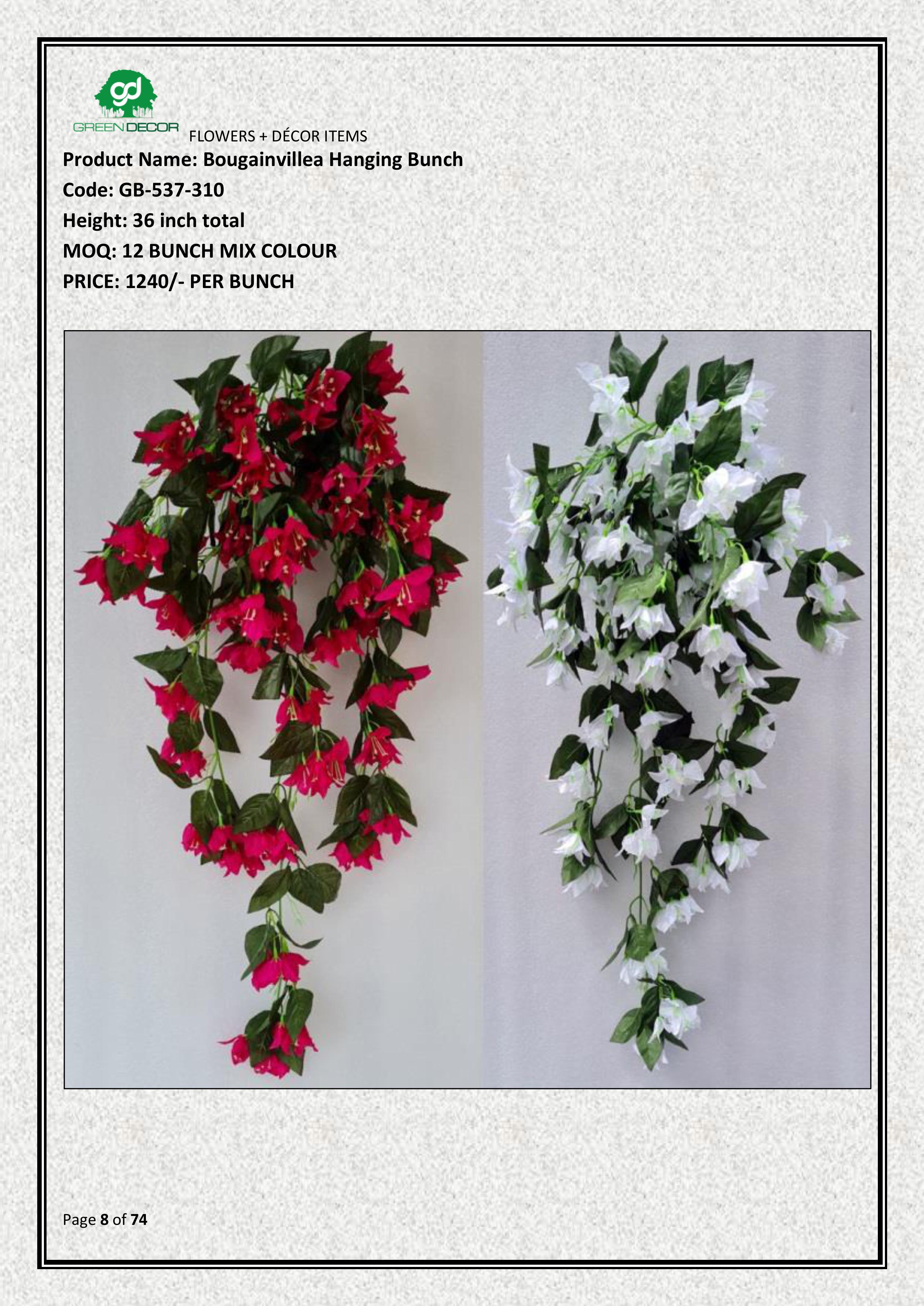 Artificial Bougainvillea Hanging Bunch