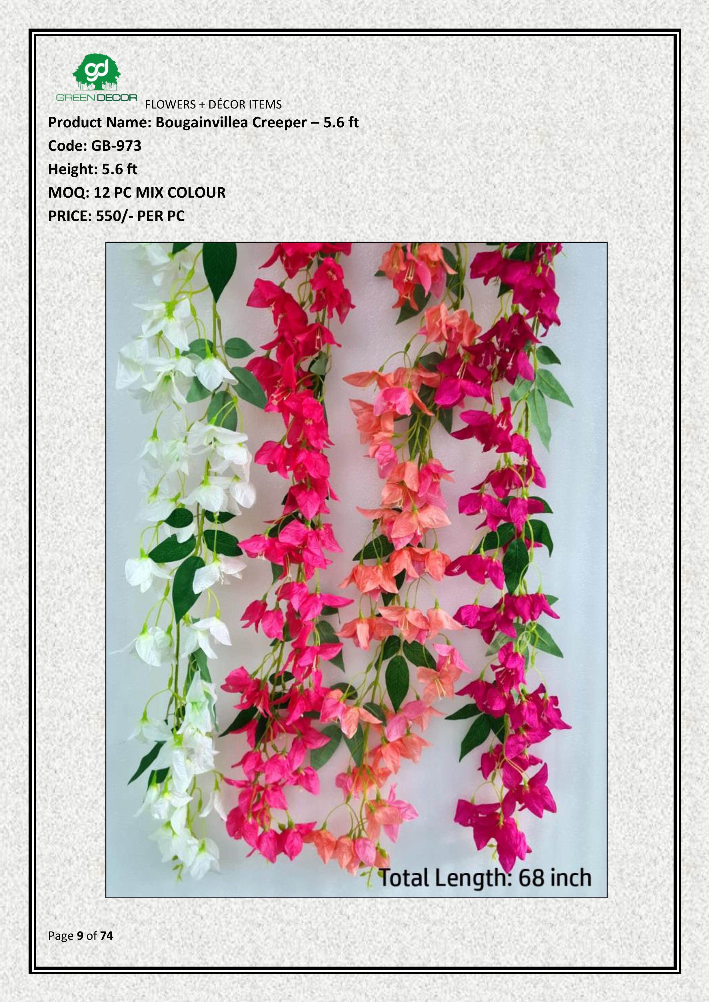 Artificial Bougainvillea Creeper – 5.6 ft