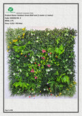 Artificial Green Leave Wall Mat with mix flower (100 x 100 cm)