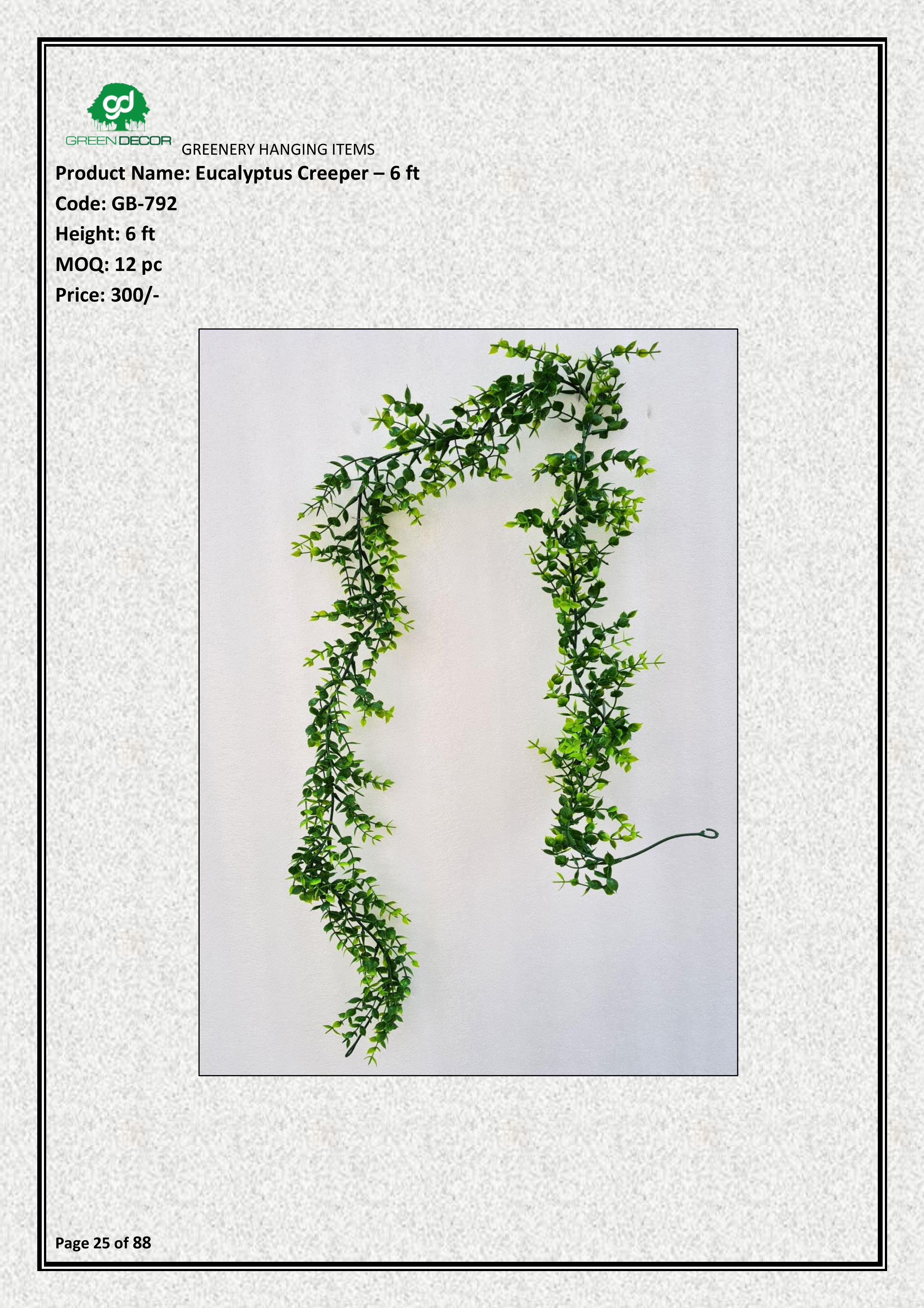 Artificial Eucalyptus Creeper – 6 ft