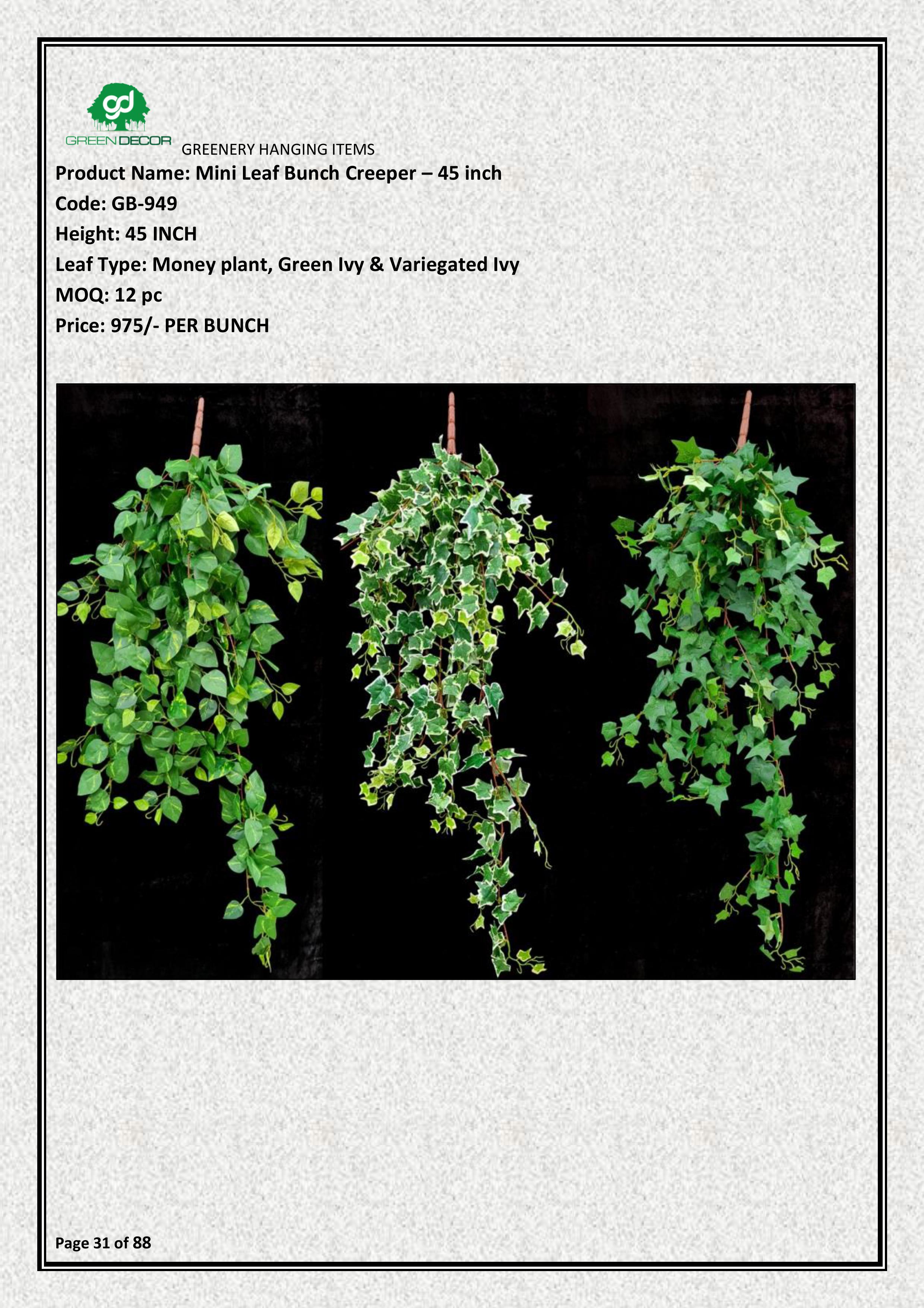 Artificial Mini Leaf Bunch Creeper – 45 inch