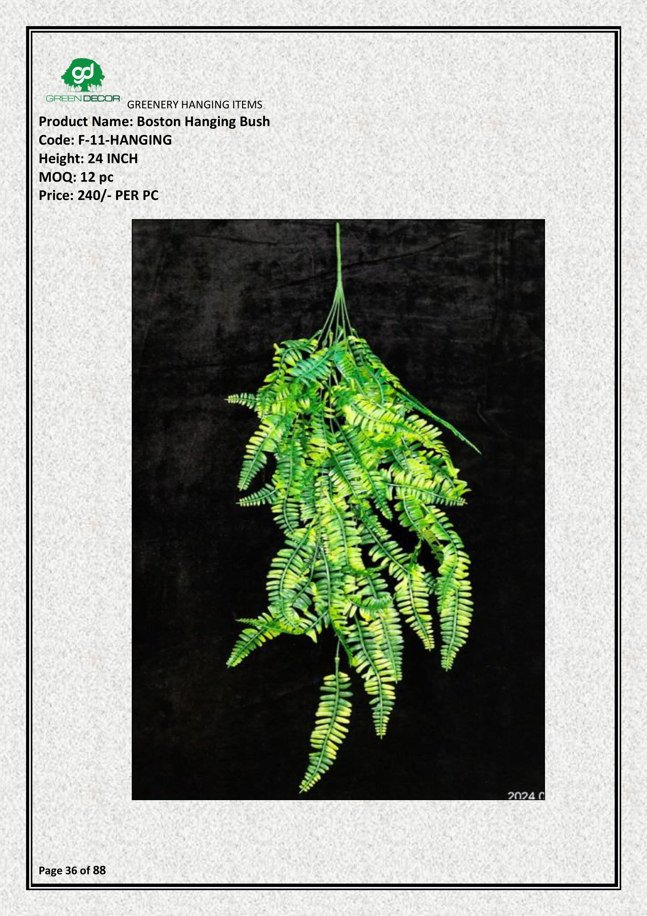 Artificial Boston Fern Hanging | Maintenance-Free Greenery