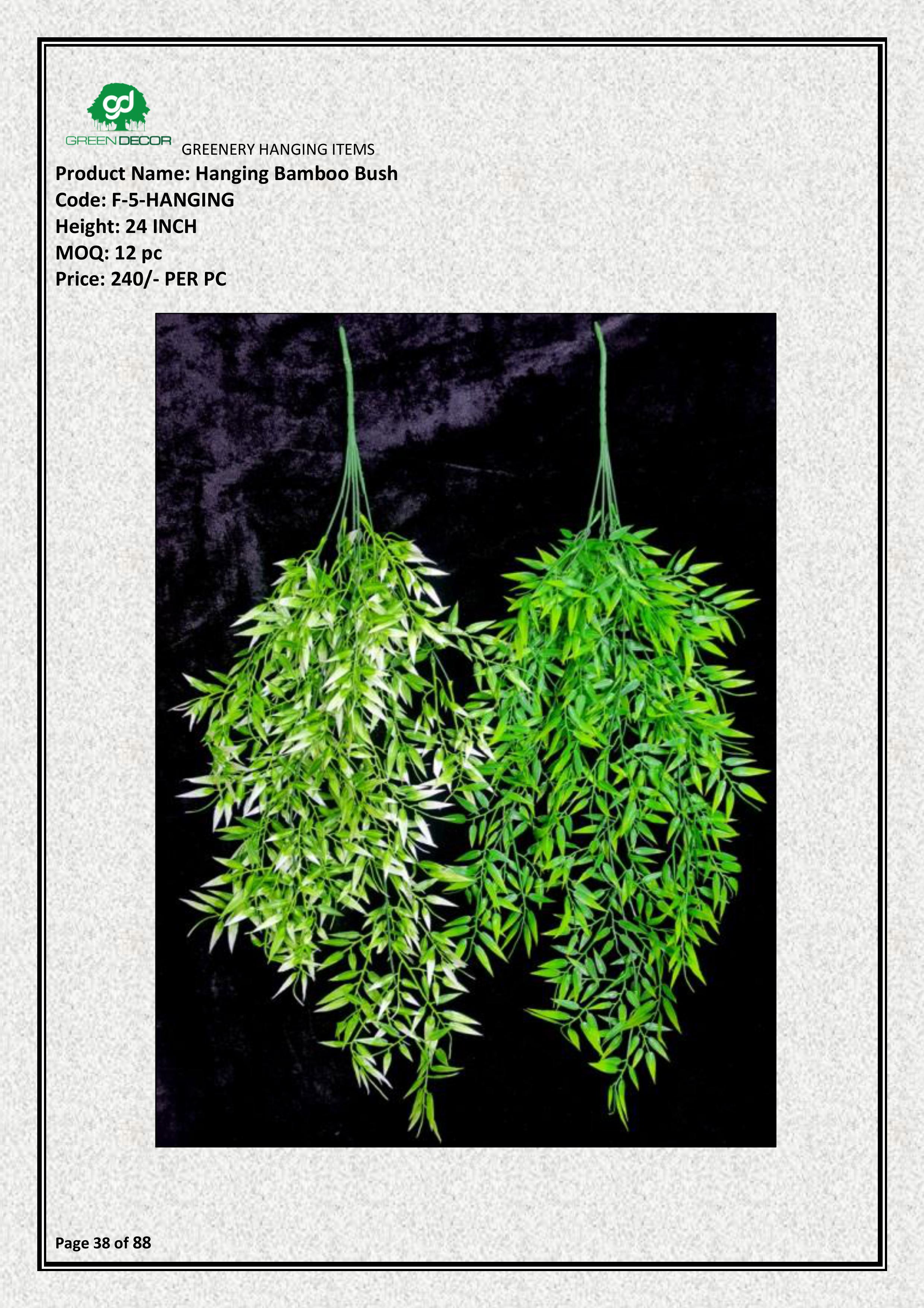 Artificial Bamboo Hanging Bush | Natural Look Home Décor