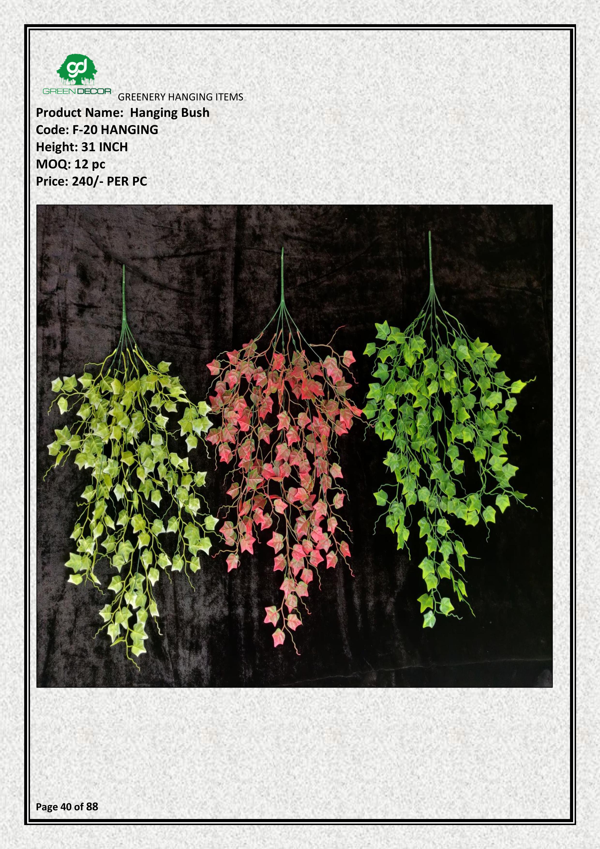 Artificial Ivy Hanging Bush | Realistic Wedding Decor