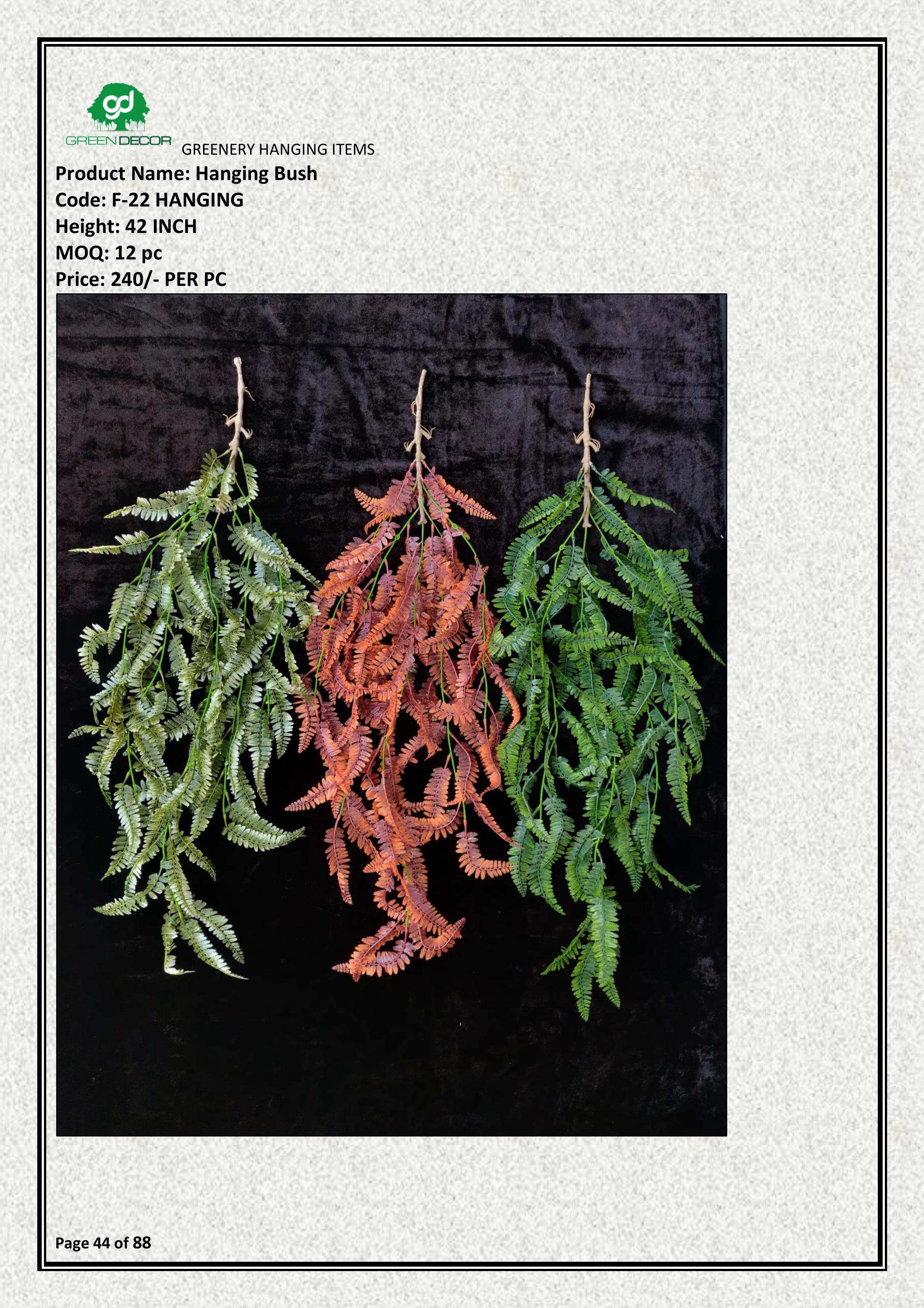 Artificial Fern Hanging Bush | Stylish Vertical Garden Décor