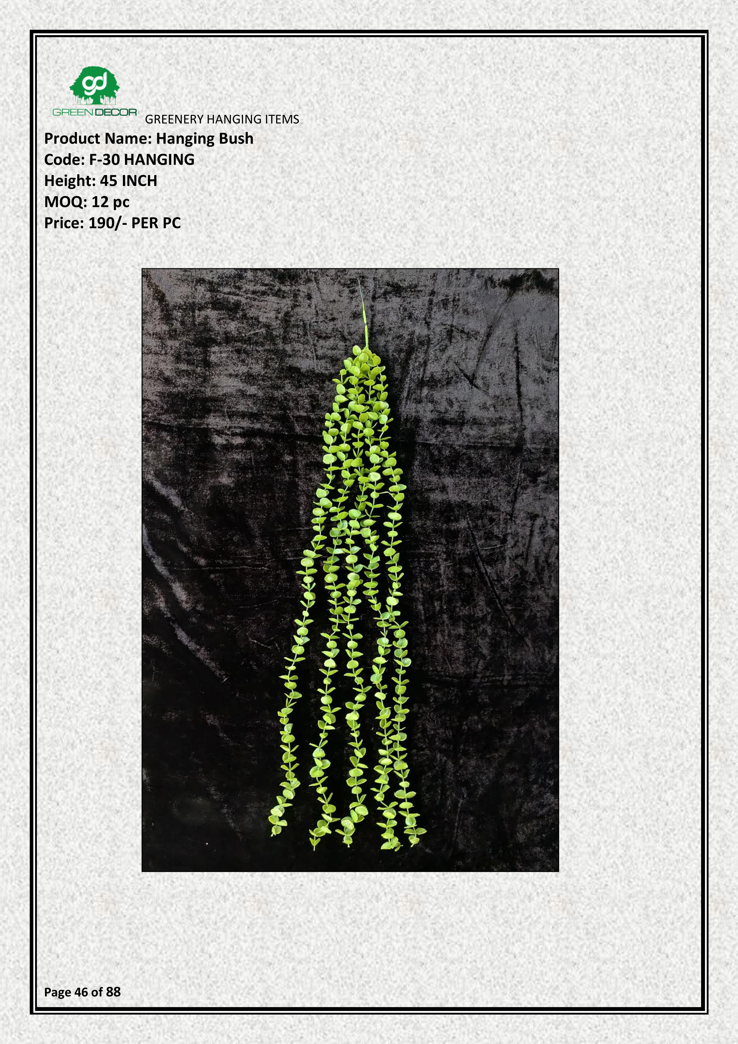 Artificial Hanging Coin Leaf Bush | Modern Vertical Greenery