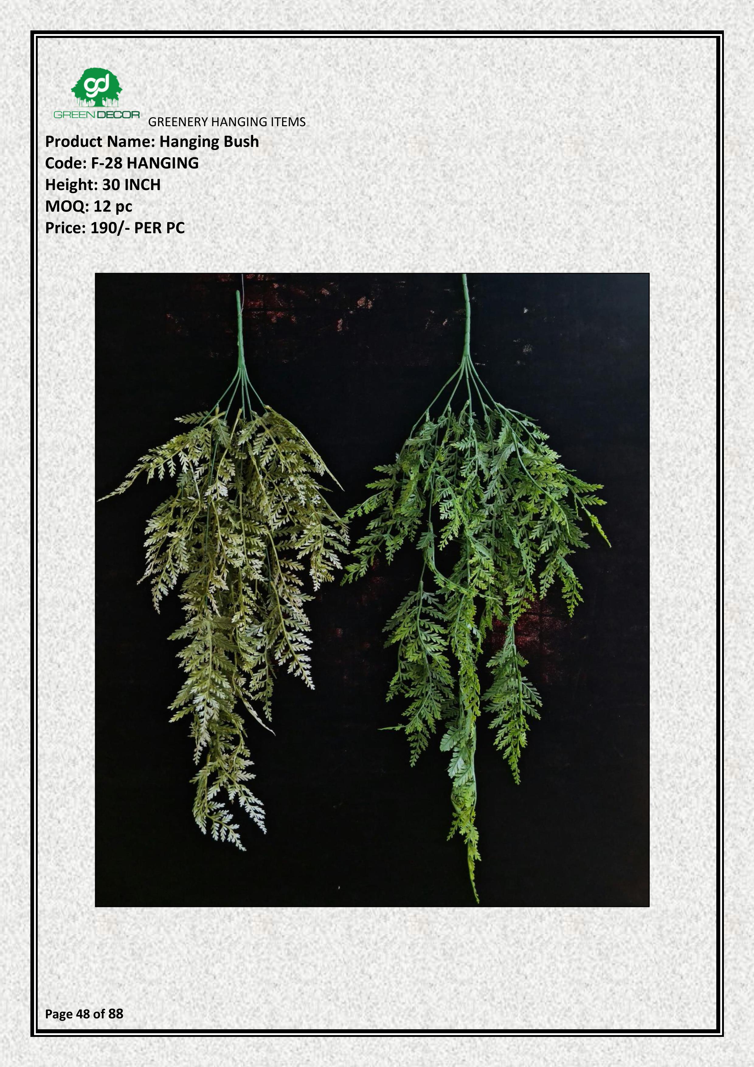 Artificial Hanging Fern Bush | Premium Quality Faux