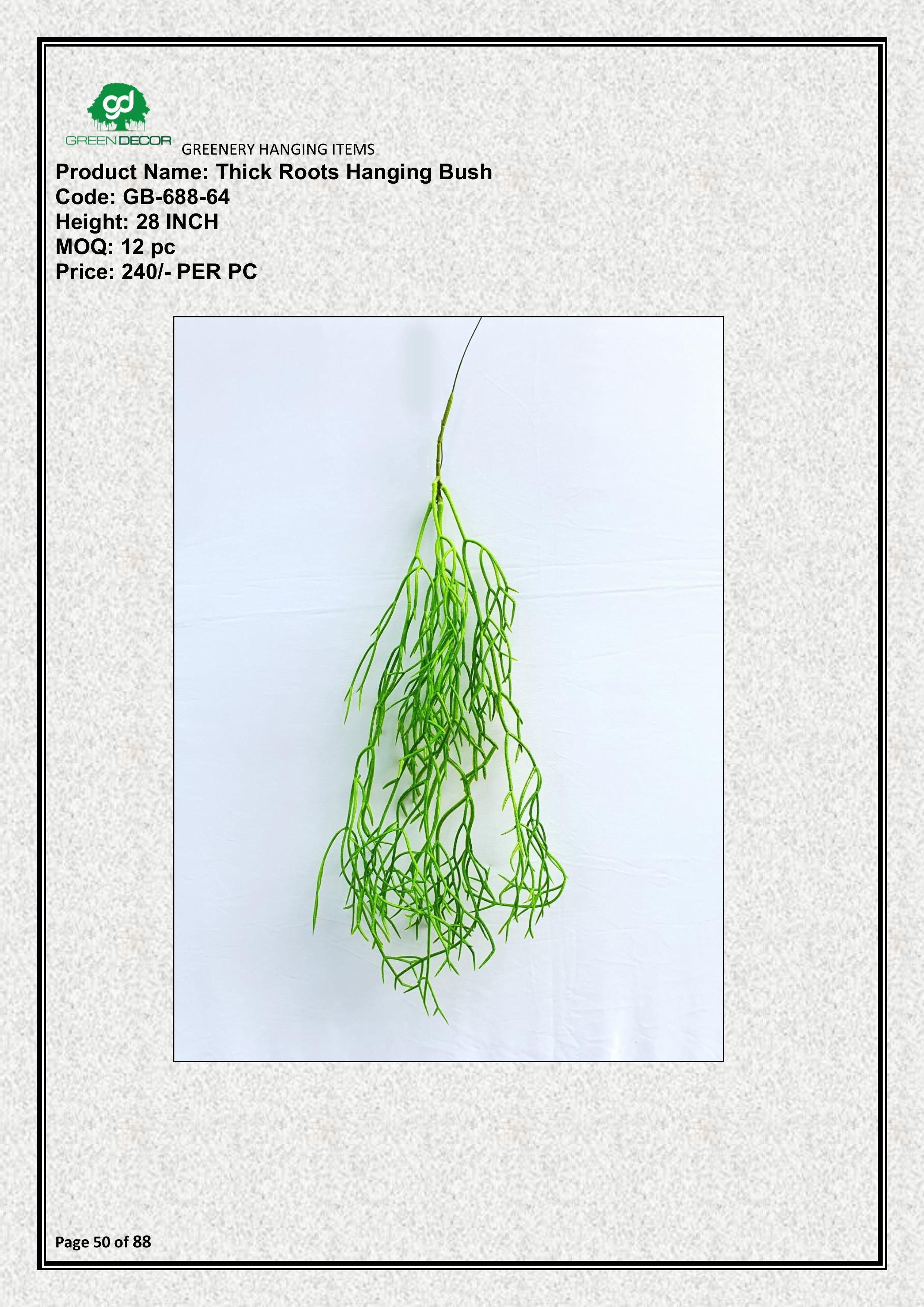 Artificial Thick Roots Hanging Bush | Lush & Natural Look Décor