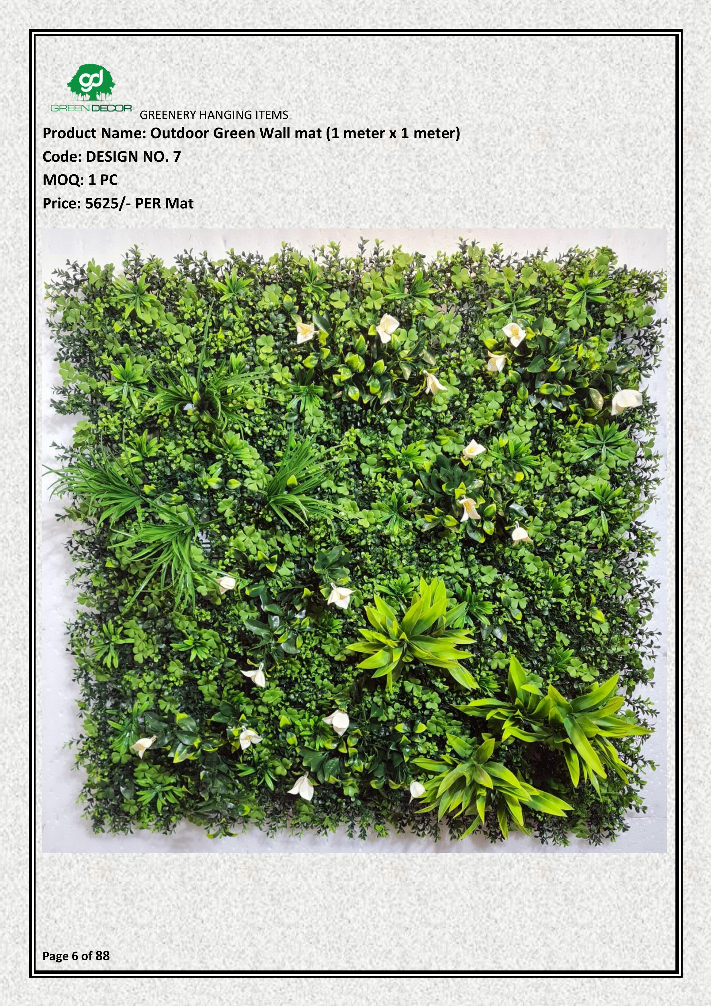Artificial Premium UV Protected Artificial Grass Wall Mat (100 x 100 cm)