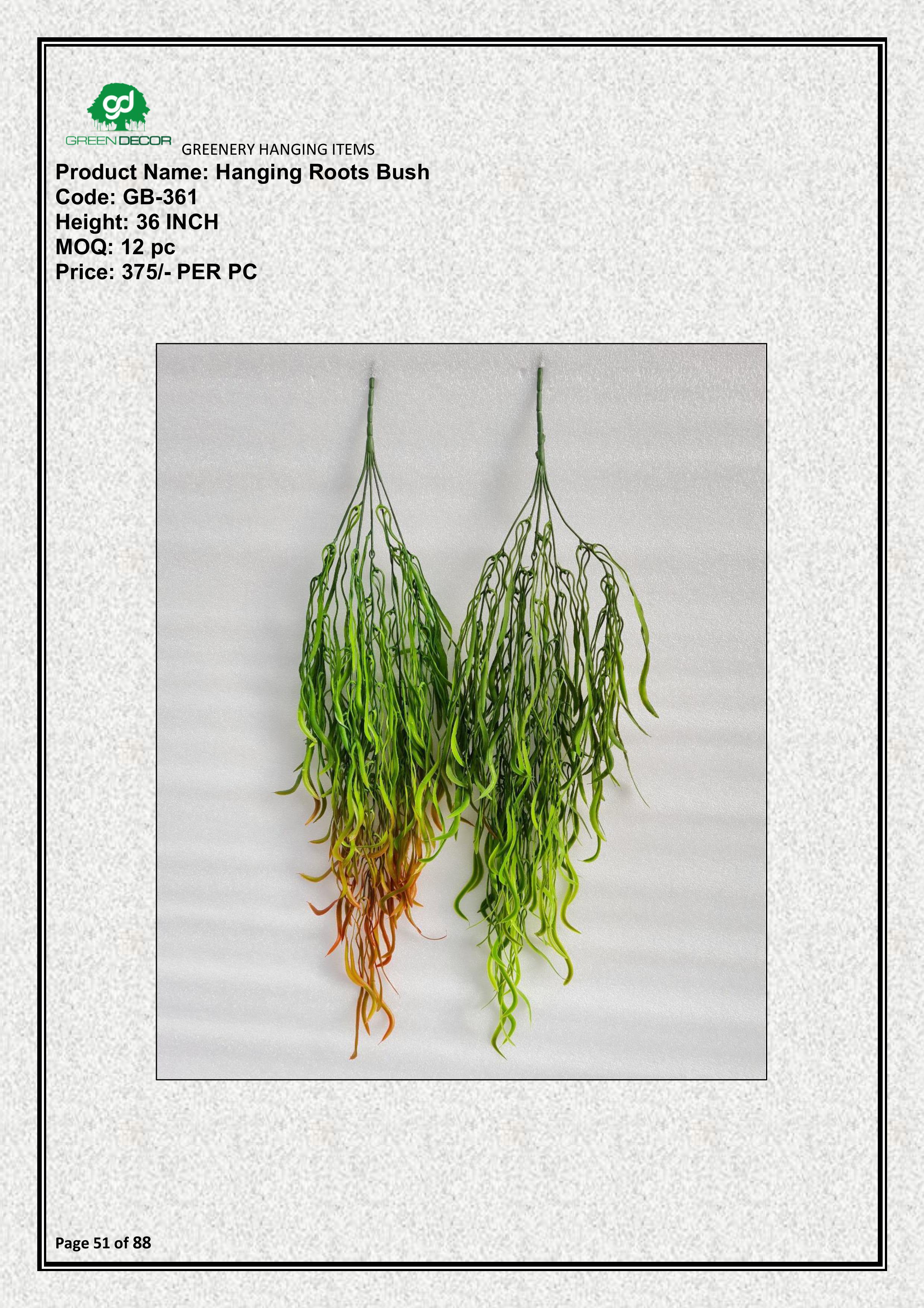 Faux Hanging Roots Plant | Stylish Indoor Green Décor