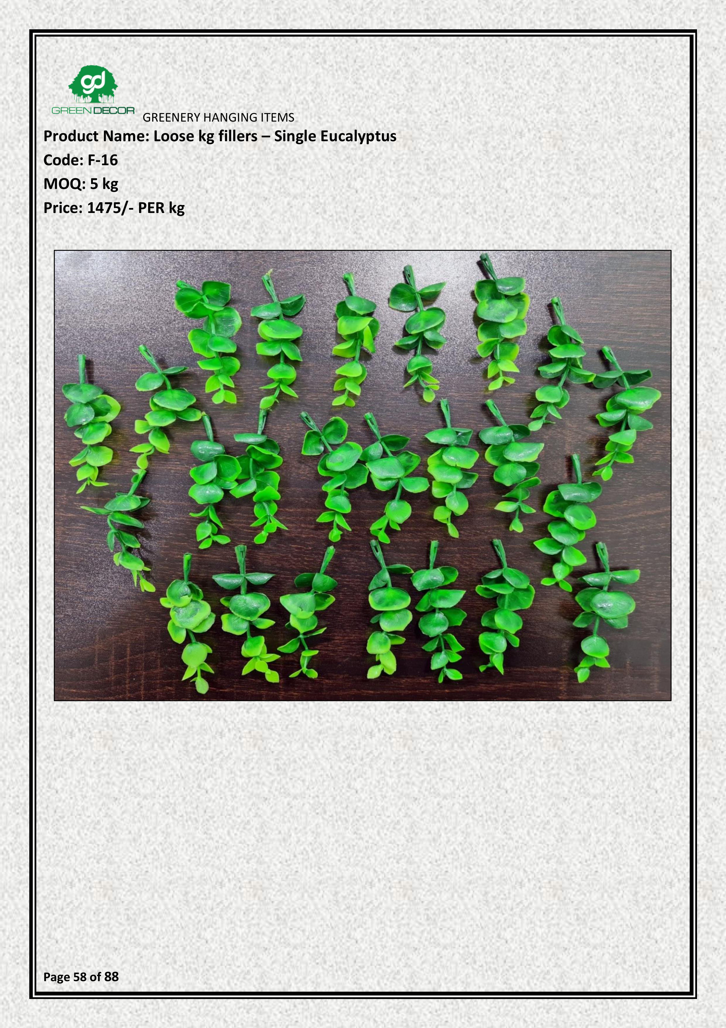 Artificial Loose kg fillers – Single Eucalyptus