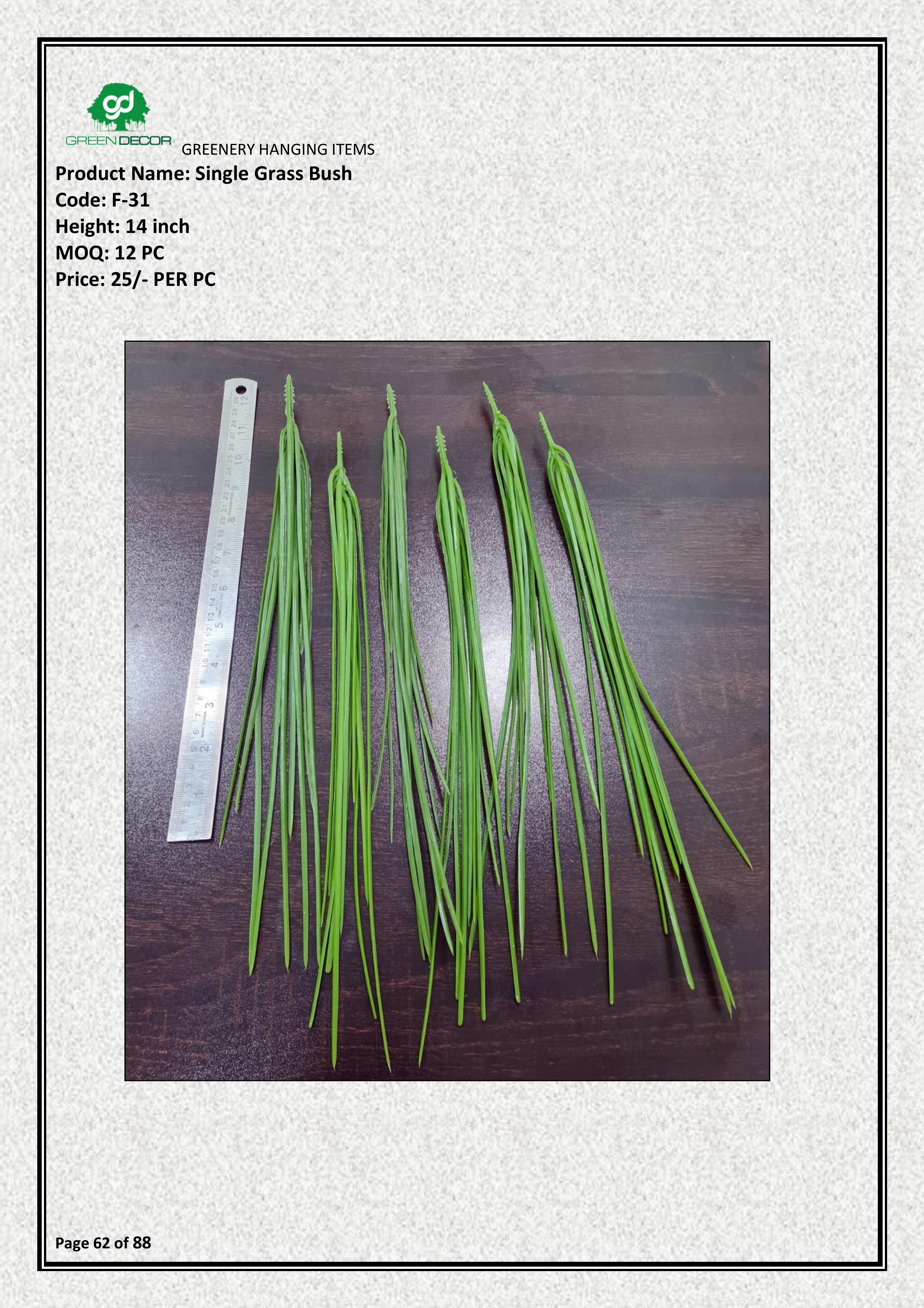 Artificial Single Grass Bush | Compact & Elegant Greenery