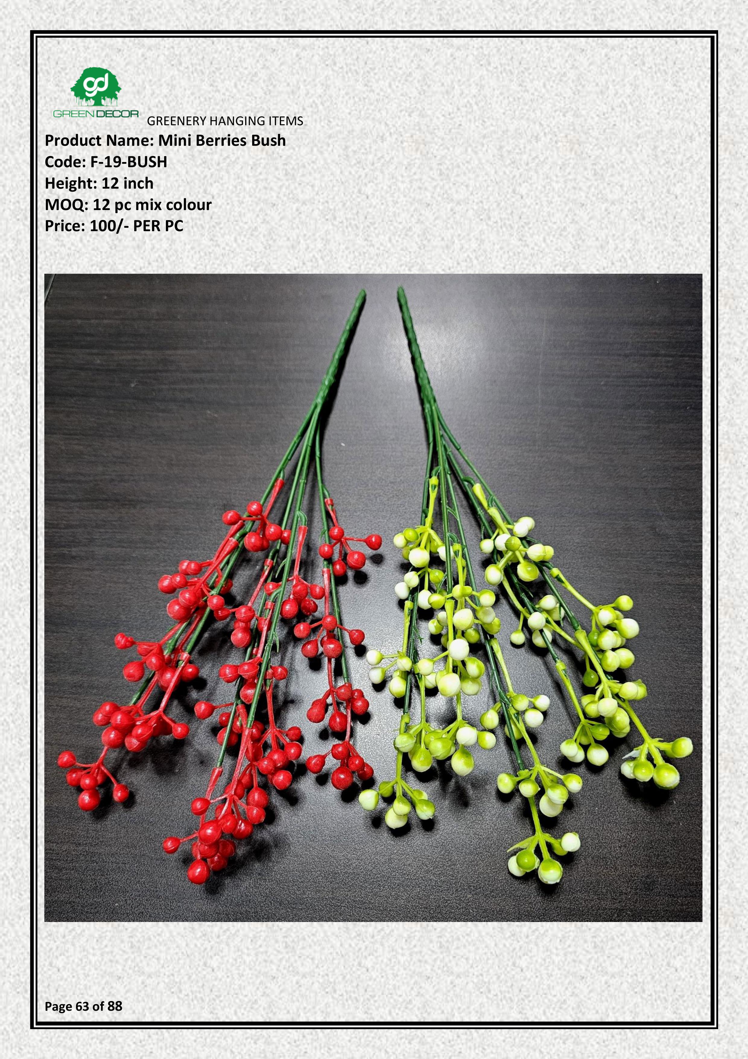 Artificial Mini Berries Bush | Compact & Maintenance-Free Décor