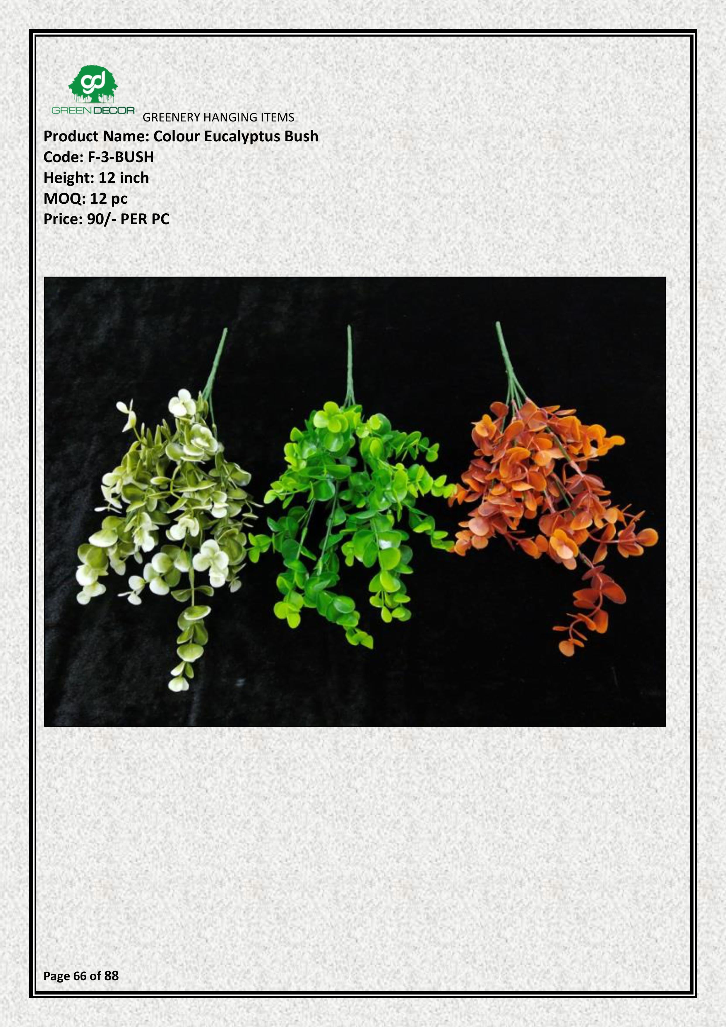 Multi-Colour Artificial Eucalyptus Bush | Stylish Event & Home Décor
