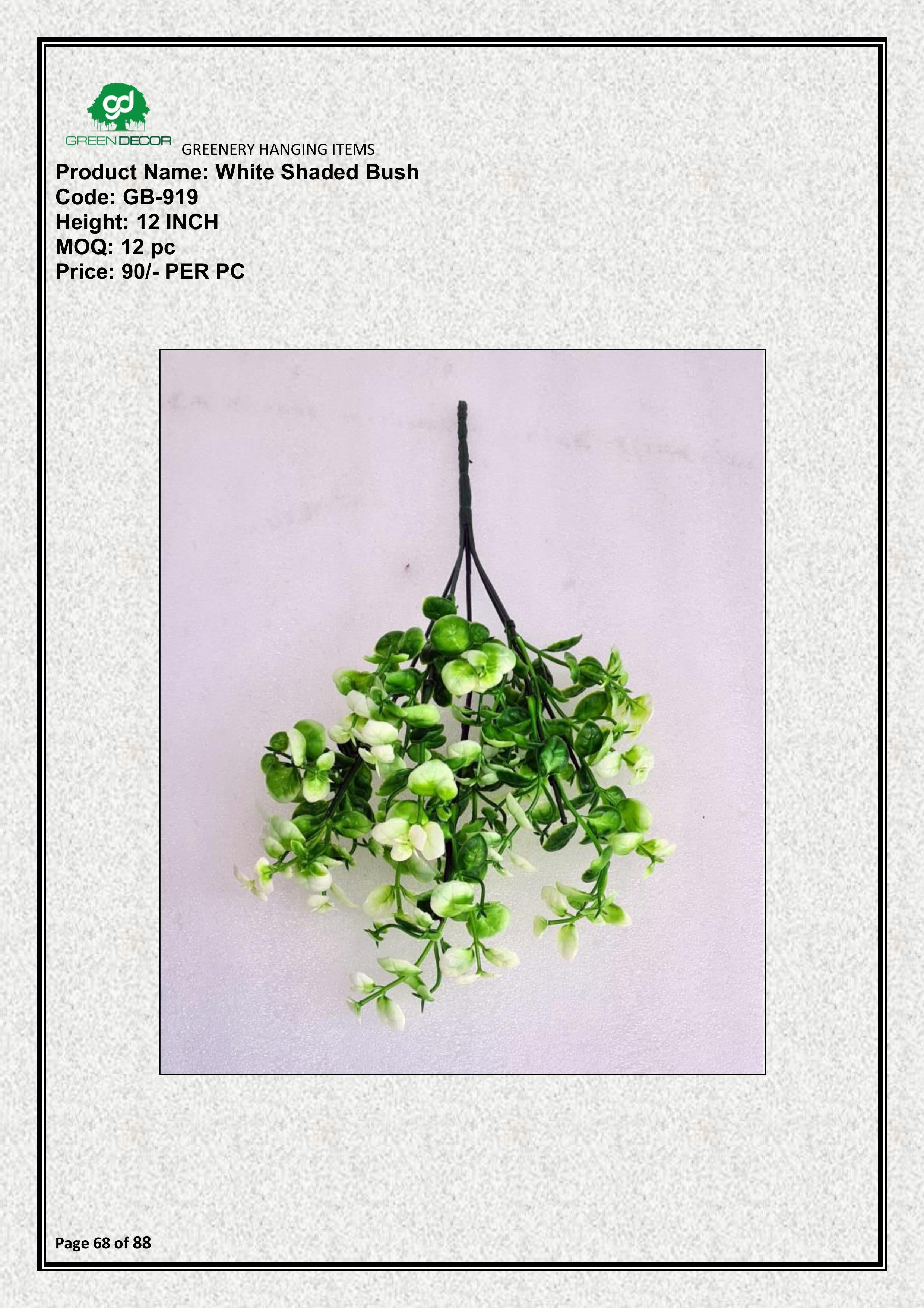 Artificial White Shaded Bush – HQ Decorative Wedding & Home