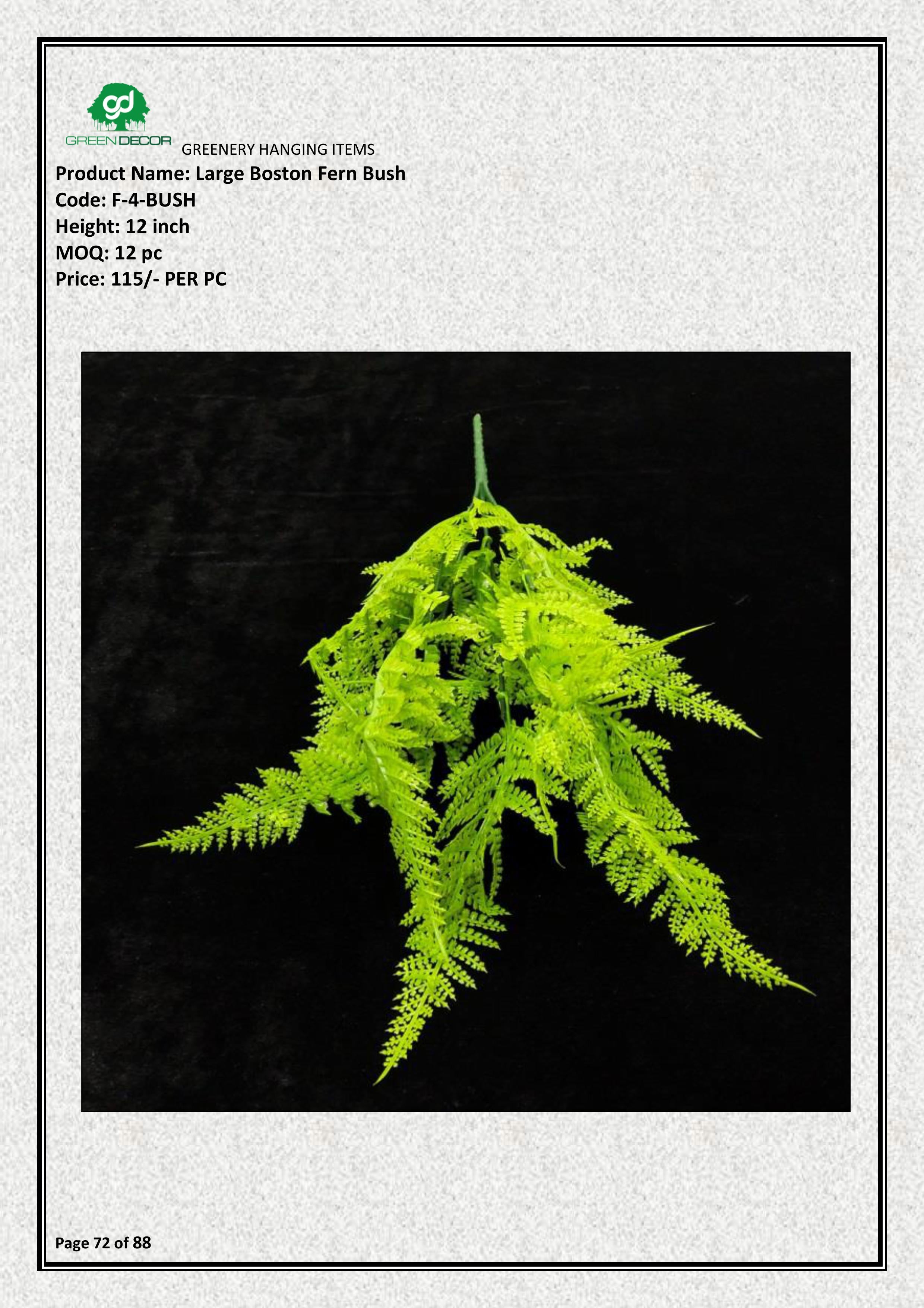 Artificial Large Boston Fern Bush – Stylish Faux Greenery