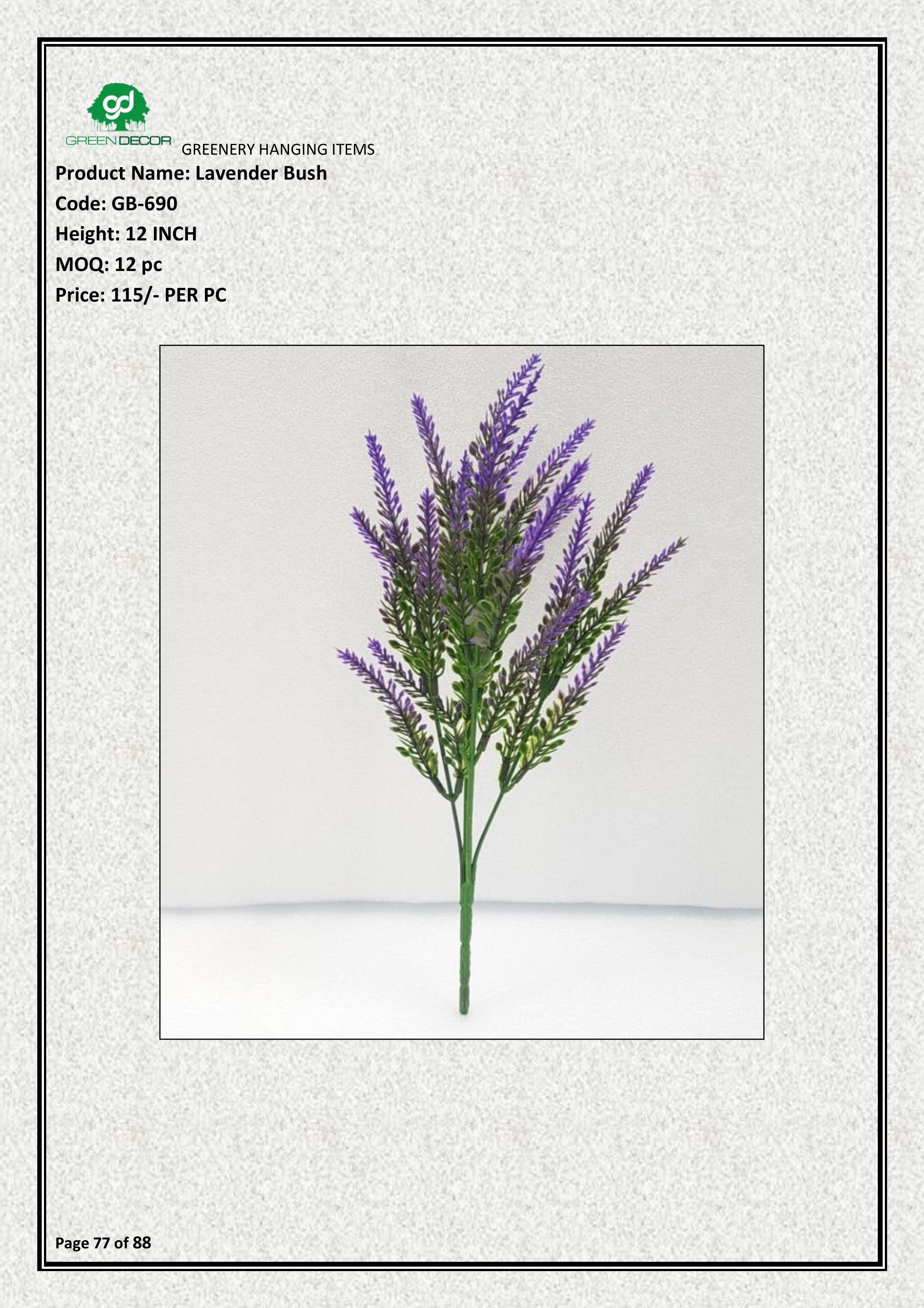 Artificial Lavender Bush – Perfect for Home, Office & Event