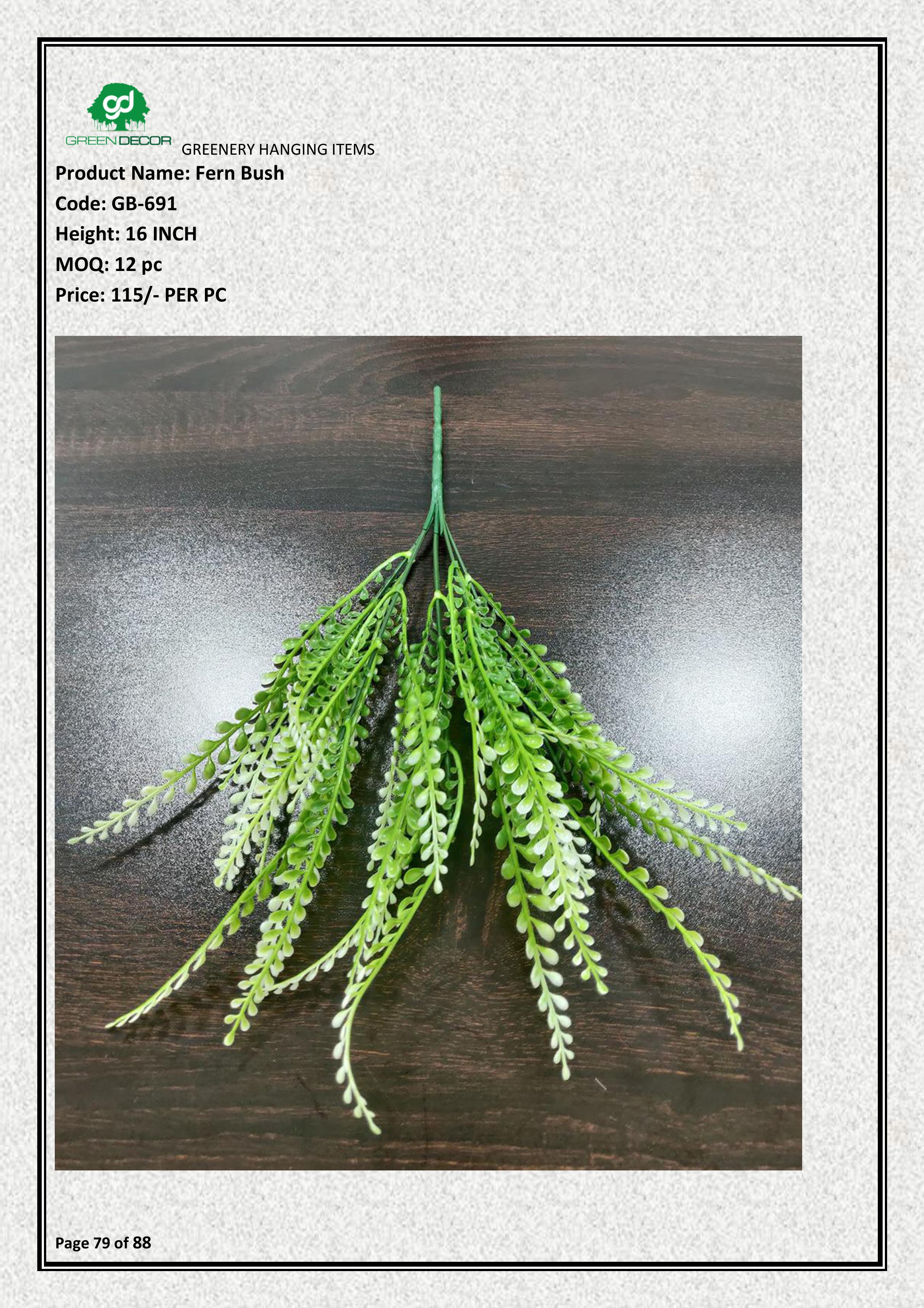 Artificial Faux White Fern Bush | Realistic Use Indoor & Outdoor Décor