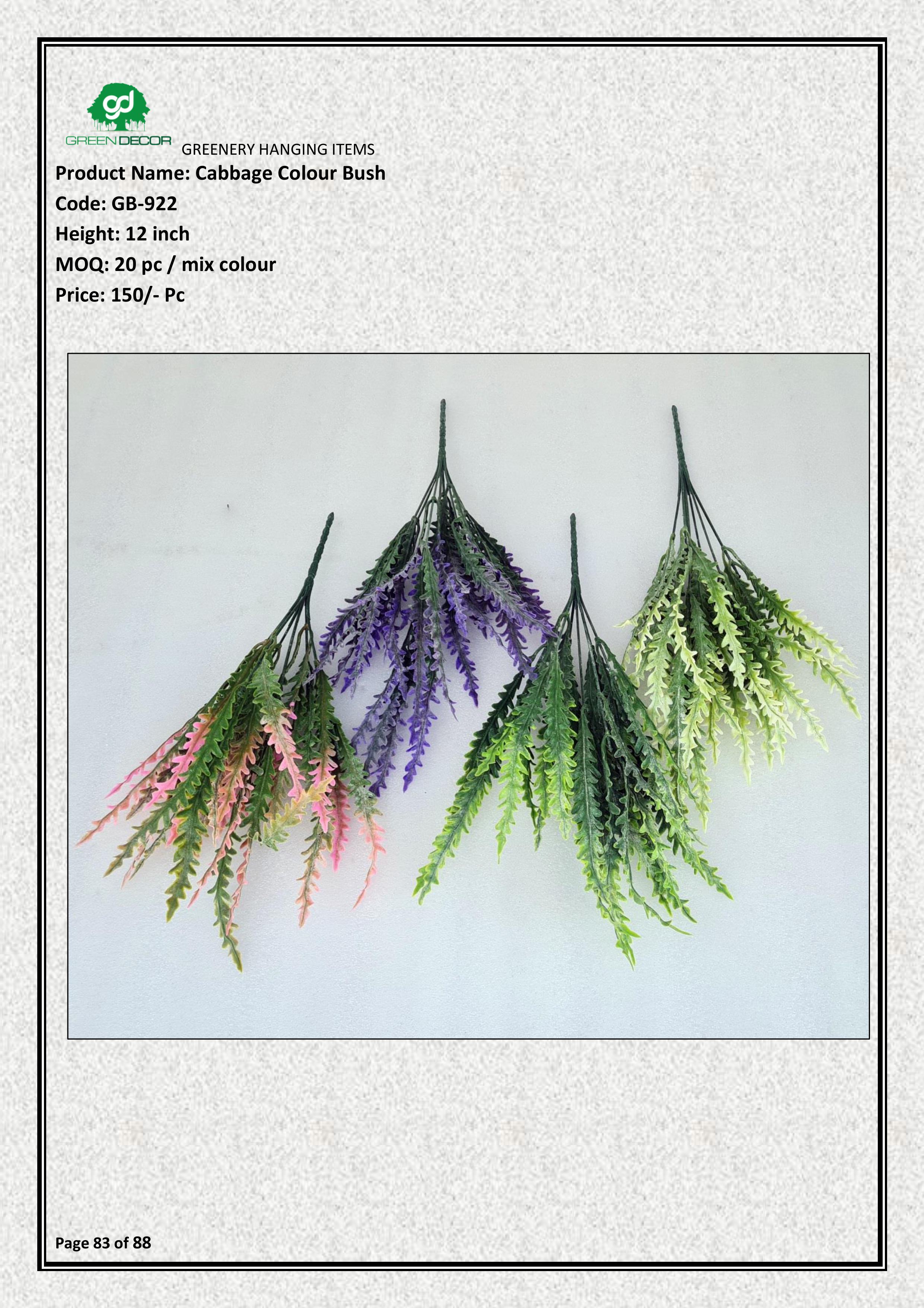 Artificial Cabbage Colour Bush | Colorful Faux Décor & Home