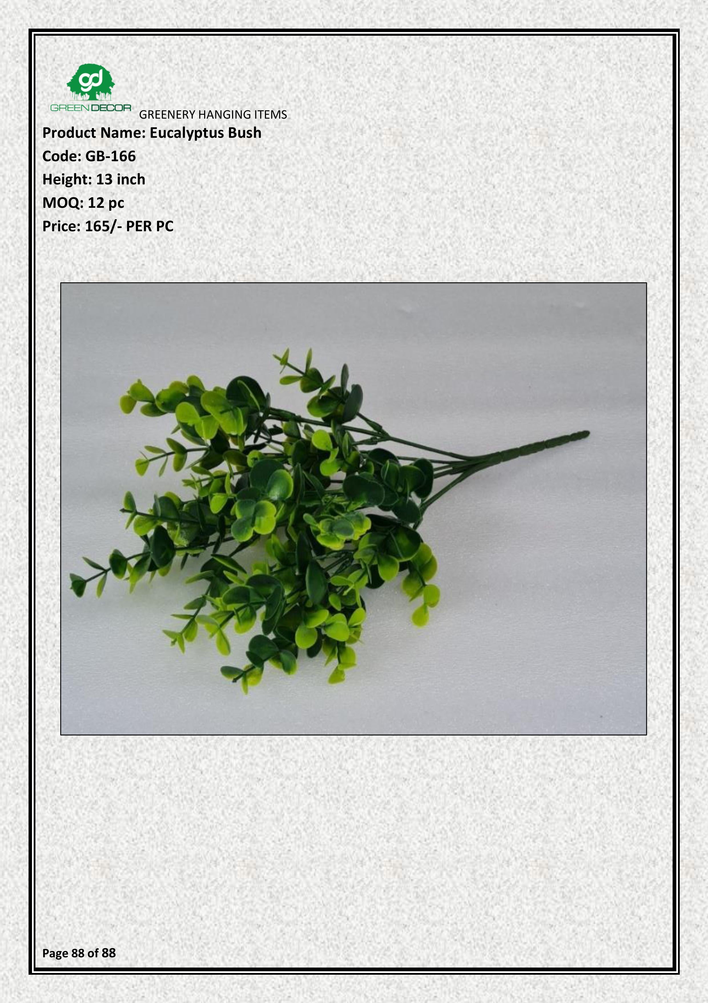 Artificial Eucalyptus Greenery Bush | Use Home & Wedding Decor
