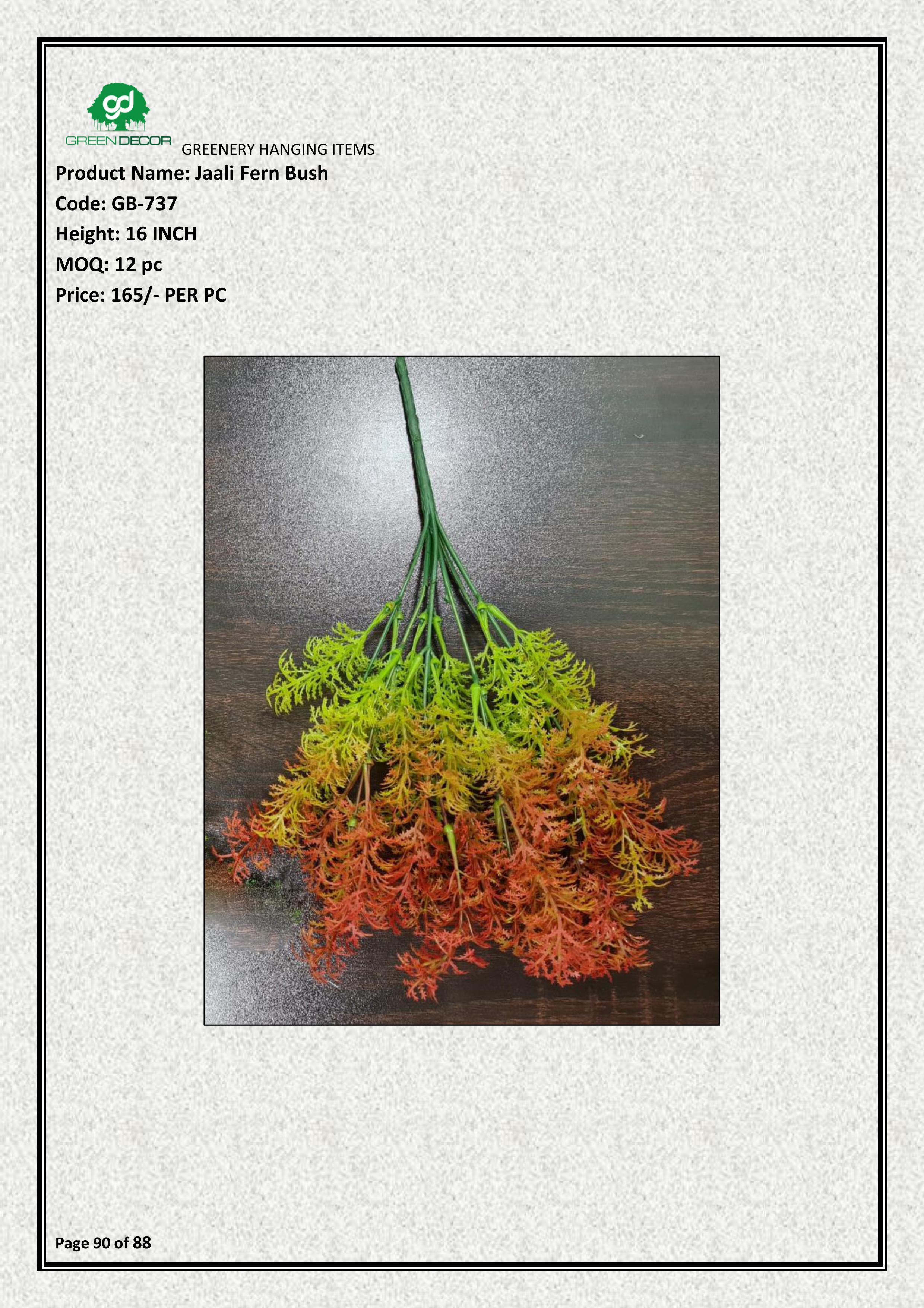 Artificial Jaali Fern Bush – Resistant Indoor Outdoor