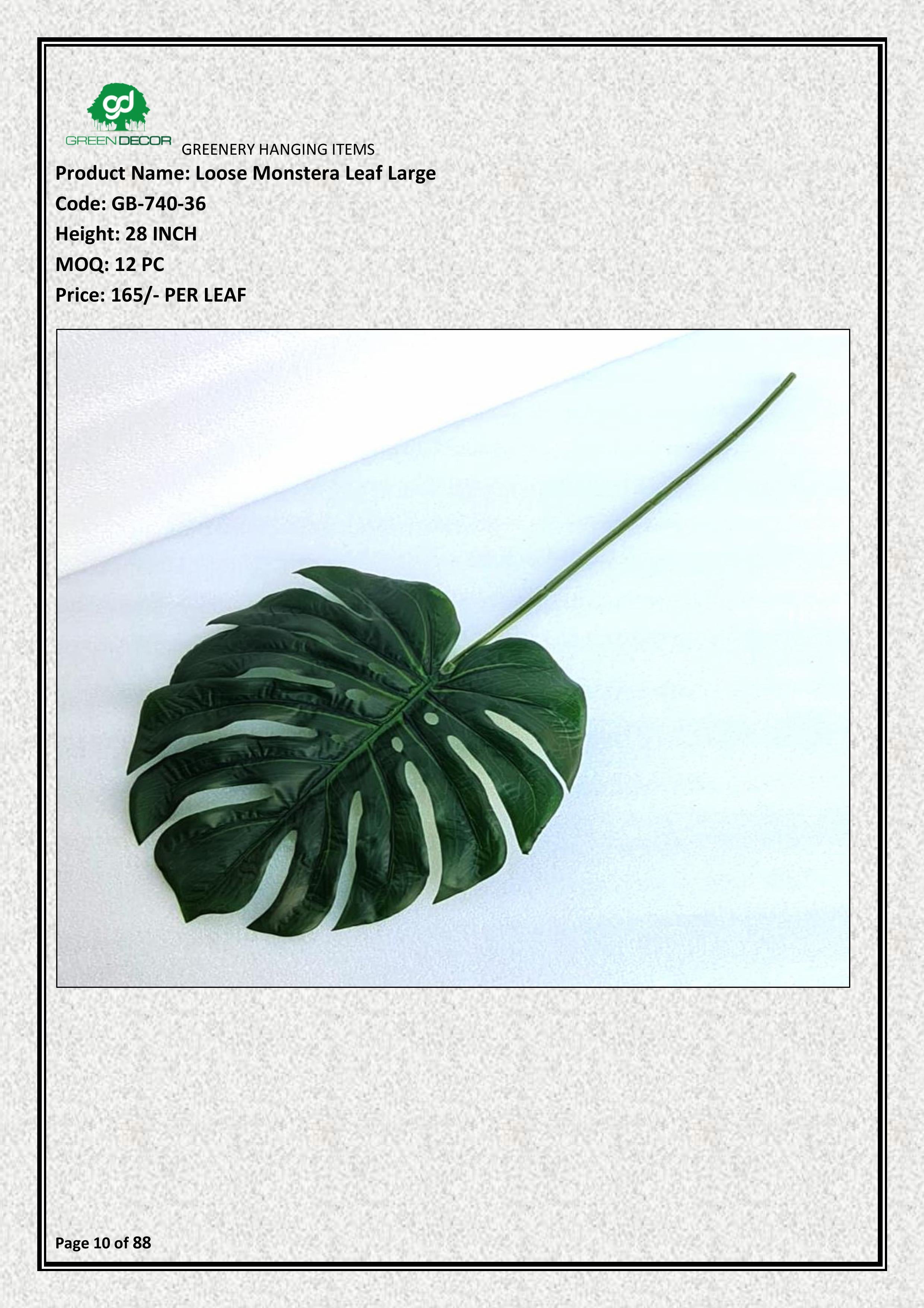 Artificial Loose Monstera Leaf Large
