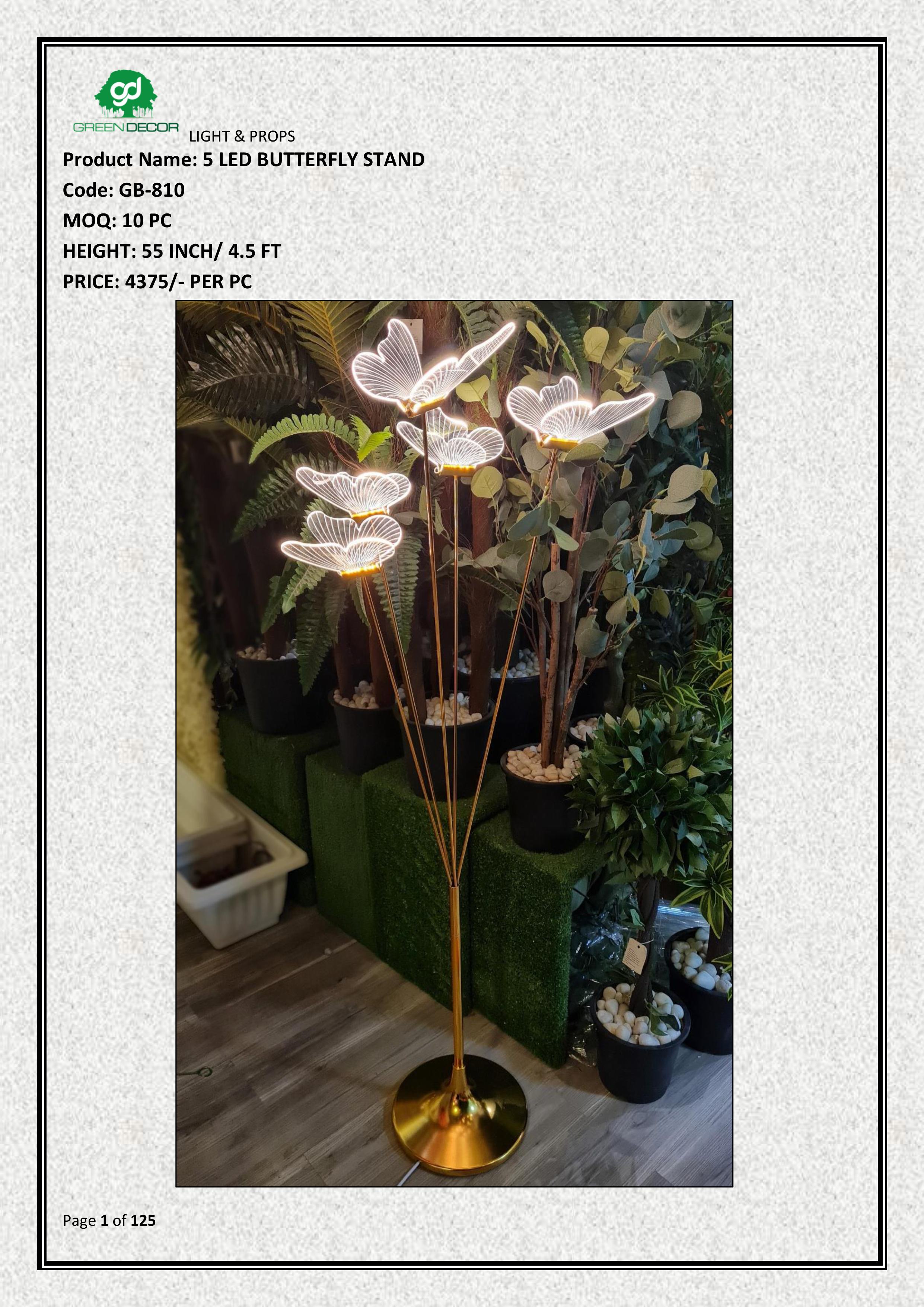 5 LED BUTTERFLY STAND