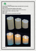 PILLAR FLICKERING CANDLE, WAX DRIP (SET OF 3) PLASTIC