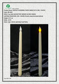 ACRYLIC FLICKERING TAPER CANDLE (27.5 CM) - PLASTIC