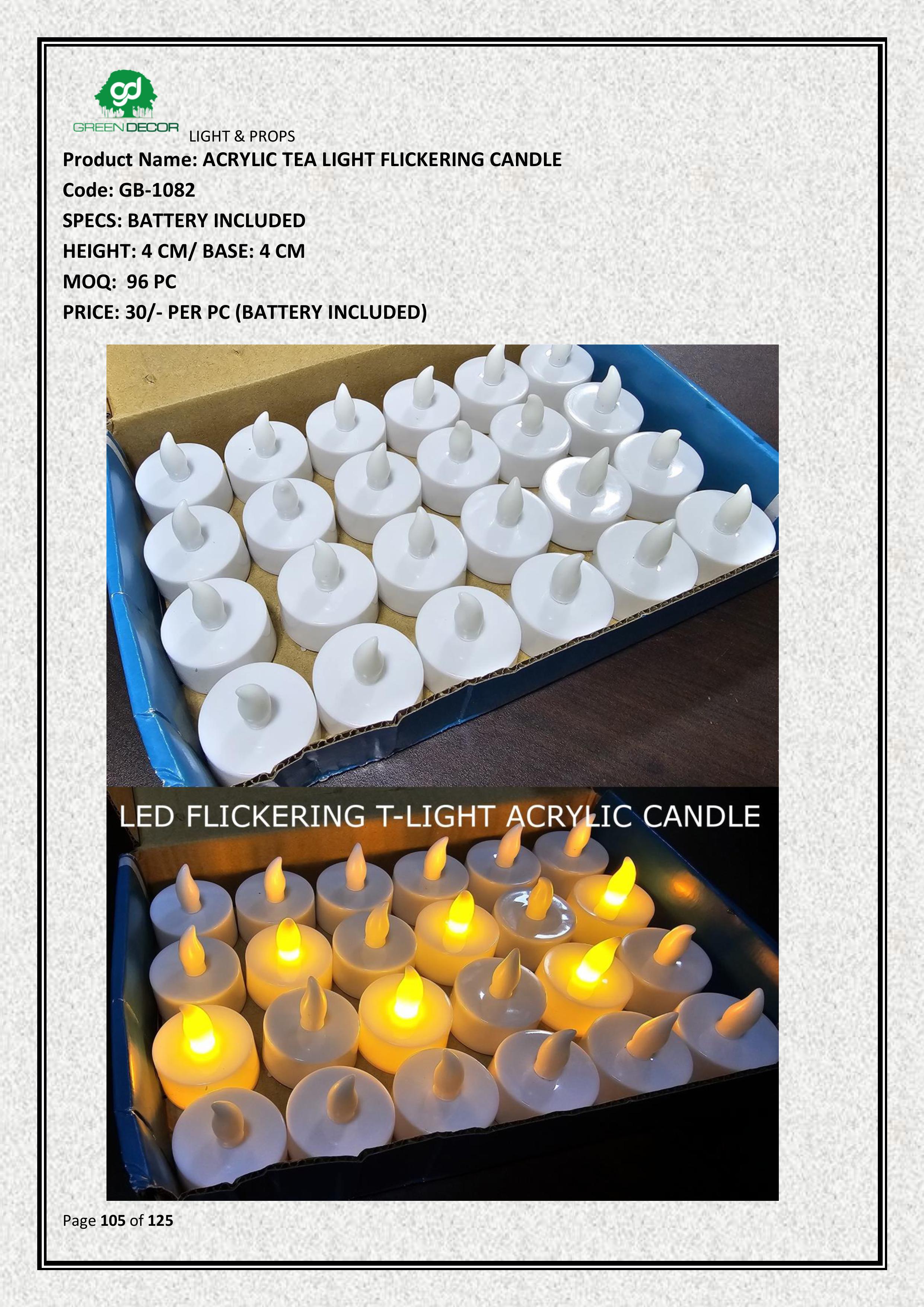ACRYLIC TEA LIGHT FLICKERING CANDLE