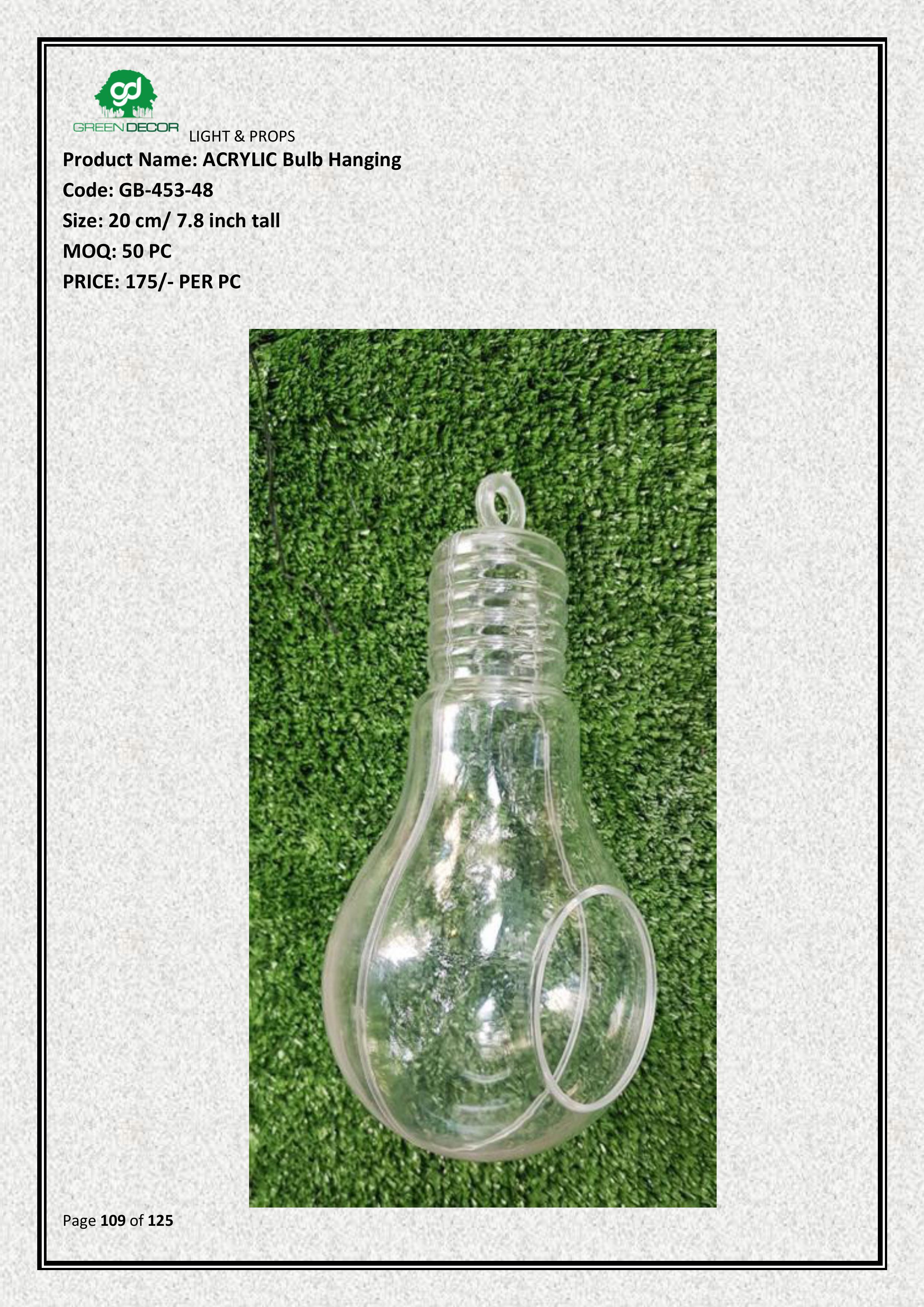 ACRYLIC Bulb Hanging