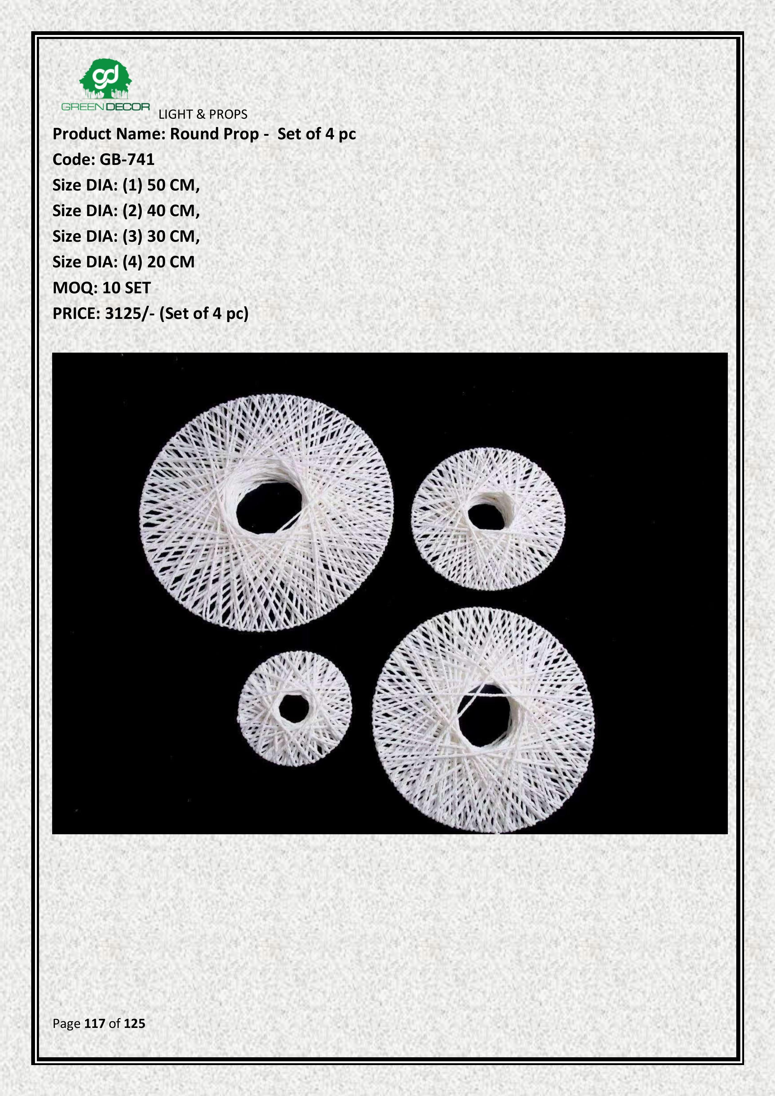 Round Prop - Set of 4 pc