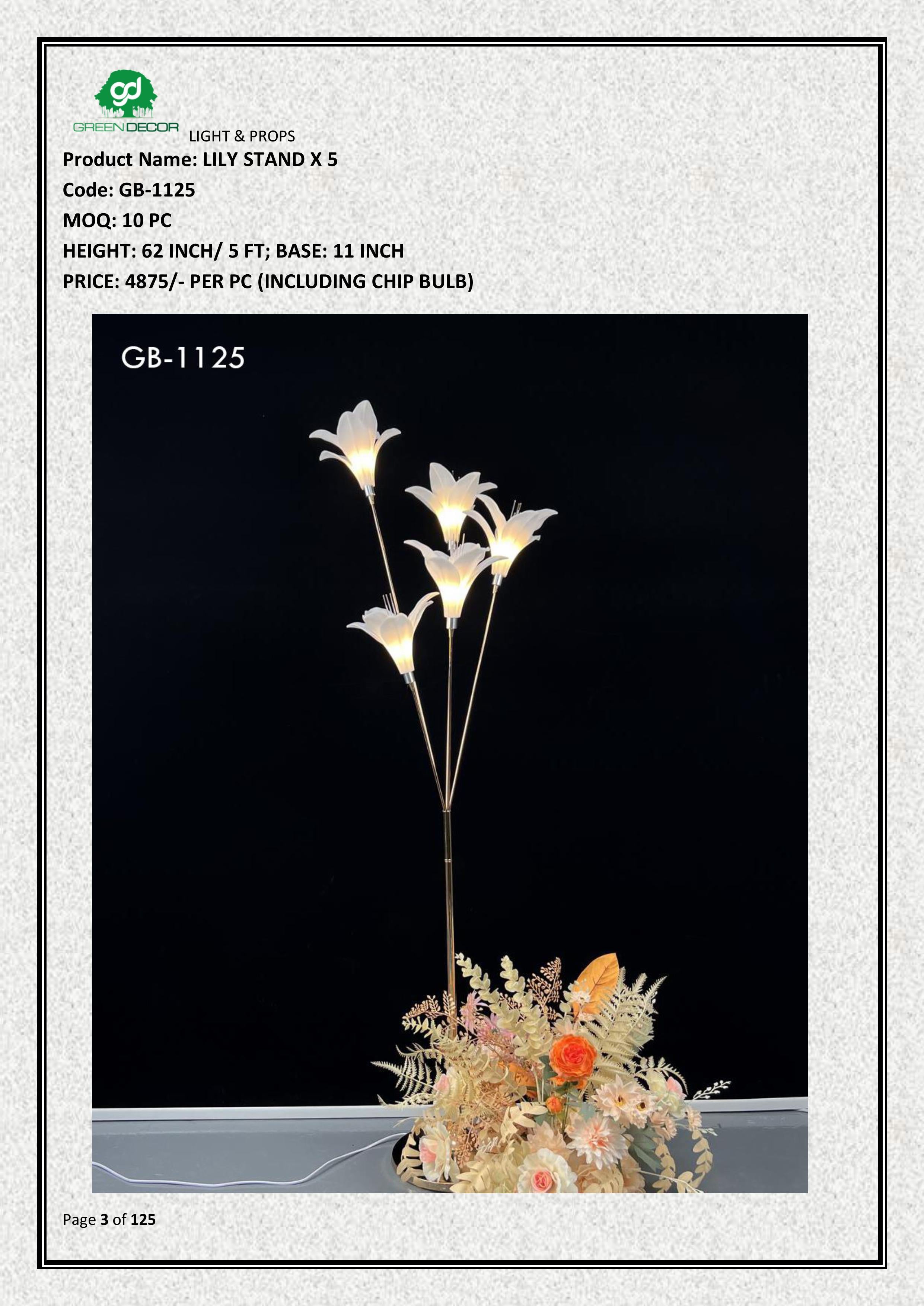 LED LIGHT LILY STAND X 5