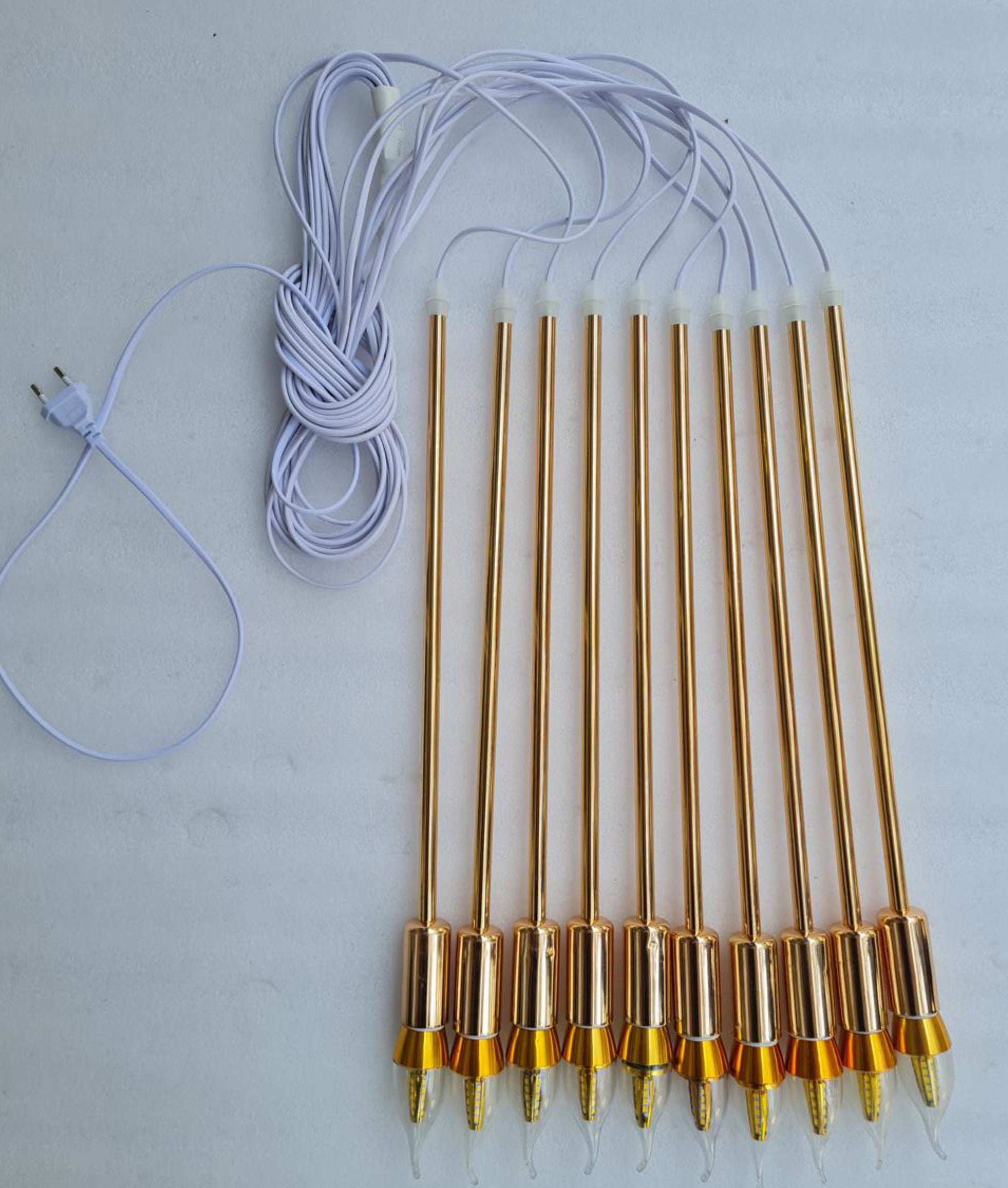10 Bulb Metal Rod Hanging | Home & Wedding Decor