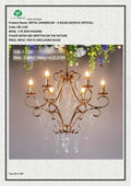 METAL CHANDELIER – 6 BULBS (ACRYLIC CRYSTAL)