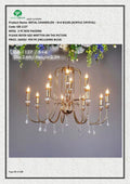METAL CHANDELIER – 8+4 BULBS (ACRYLIC CRYSTAL)