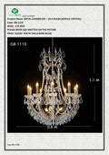 METAL CHANDELIER – 10+3 BULBS (ACRYLIC CRYSTAL)
