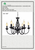 AMERICAN VINTAGE CHANDELIER METAL – 6 BULBS (WHITE LIGHT)