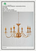 METAL CHANDELIER – 6 BULBS (ACRYLIC CRYSTAL)