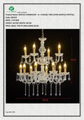 ACRYLIC CHANDELIER – 8 + 4 BULBS, TWO LAYER (ACRYLIC CRYSTAL)