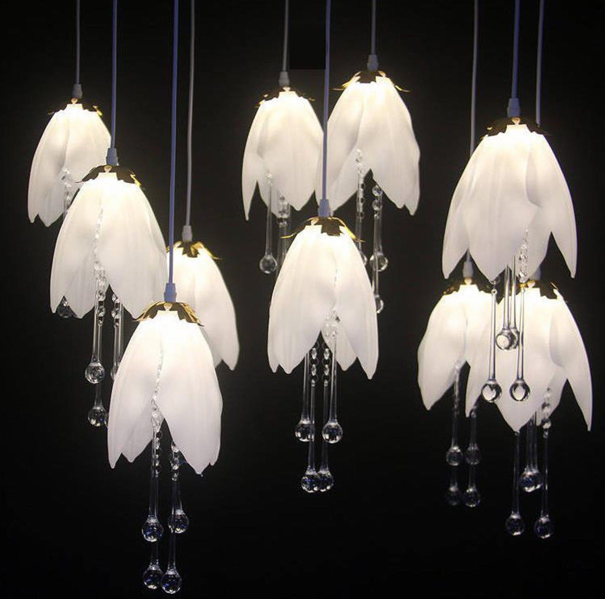 Acrylic Flower Dangler Hanging Set of 10