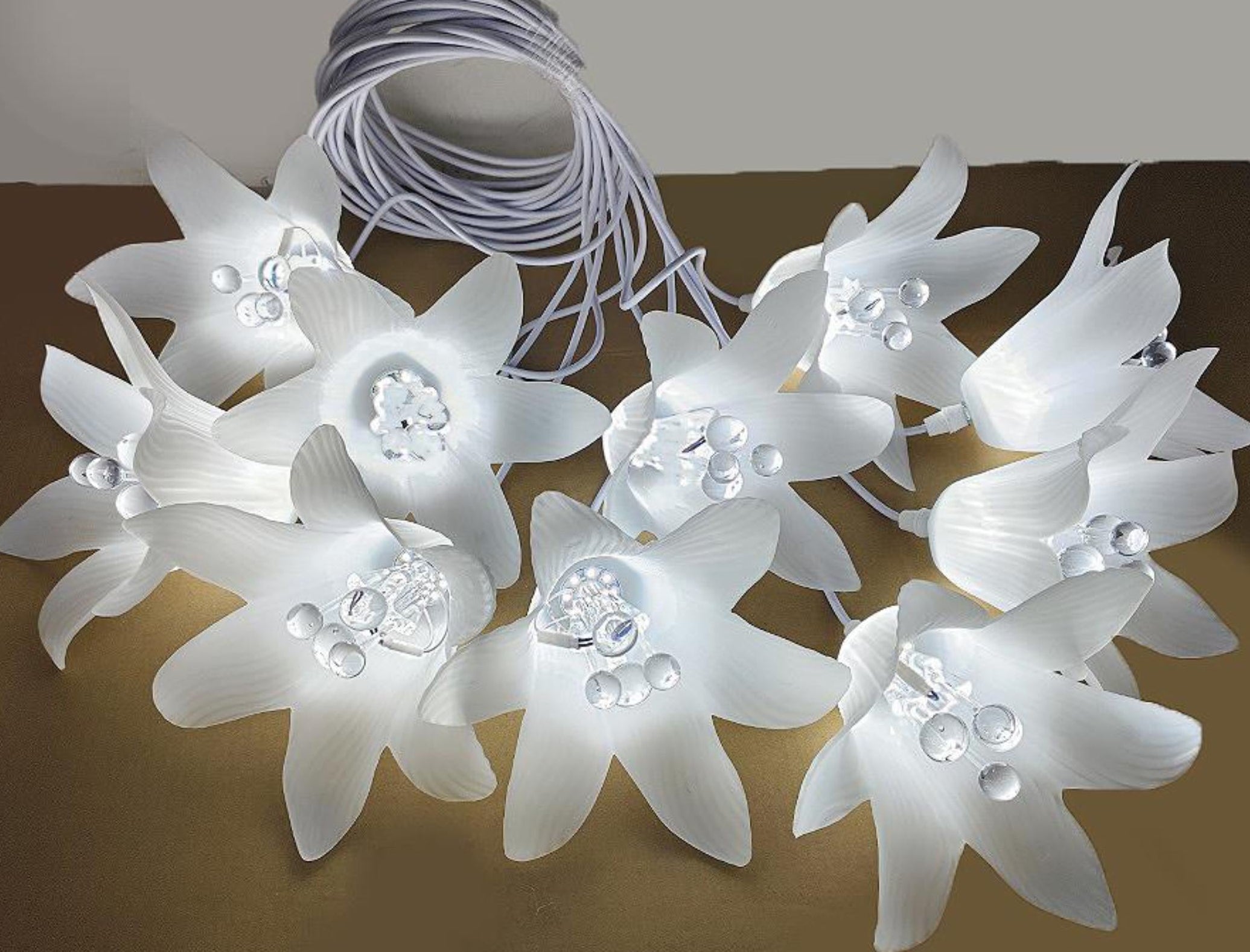 Premium Acrylic Flower LED Dangler Hanging Set of 10