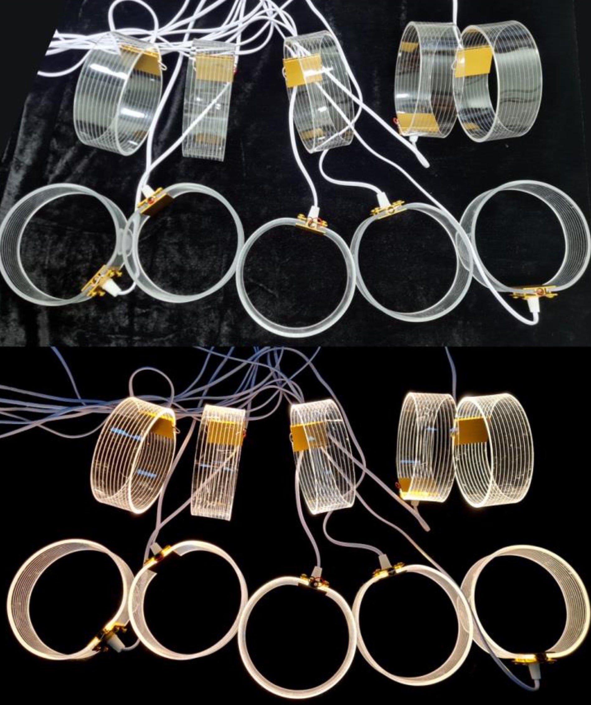 Acrylic Ring LED Hanging Lights 10 Pc Wedding Decor