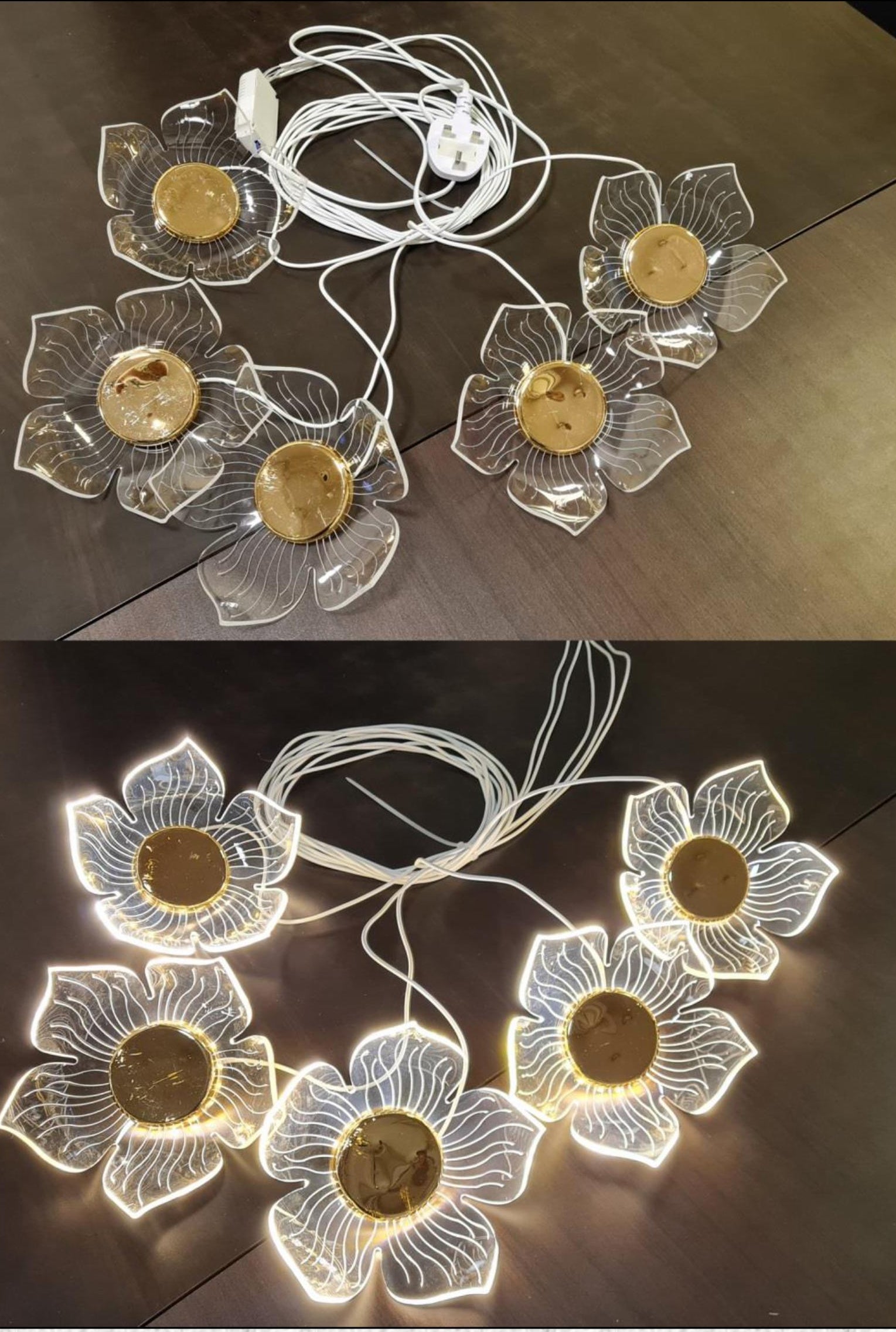 5 Acrylic LED Lotus Hanging Wedding & Home Decor