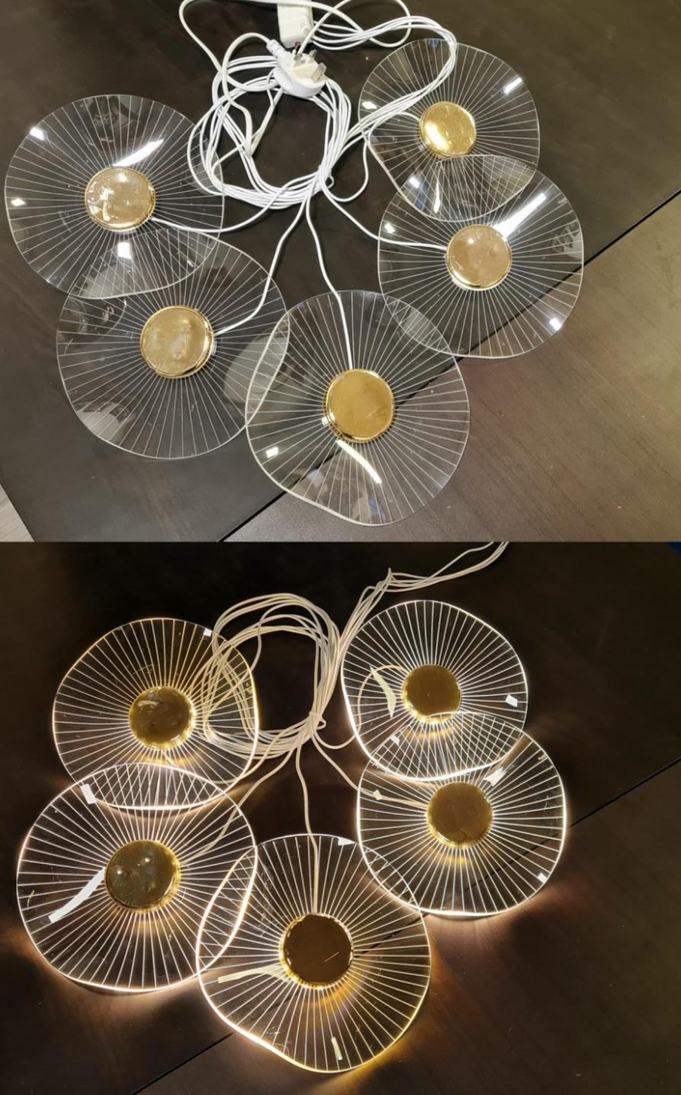 Acrylic LED Mushroom Hanging Lights 5 Pack Cozy Decor