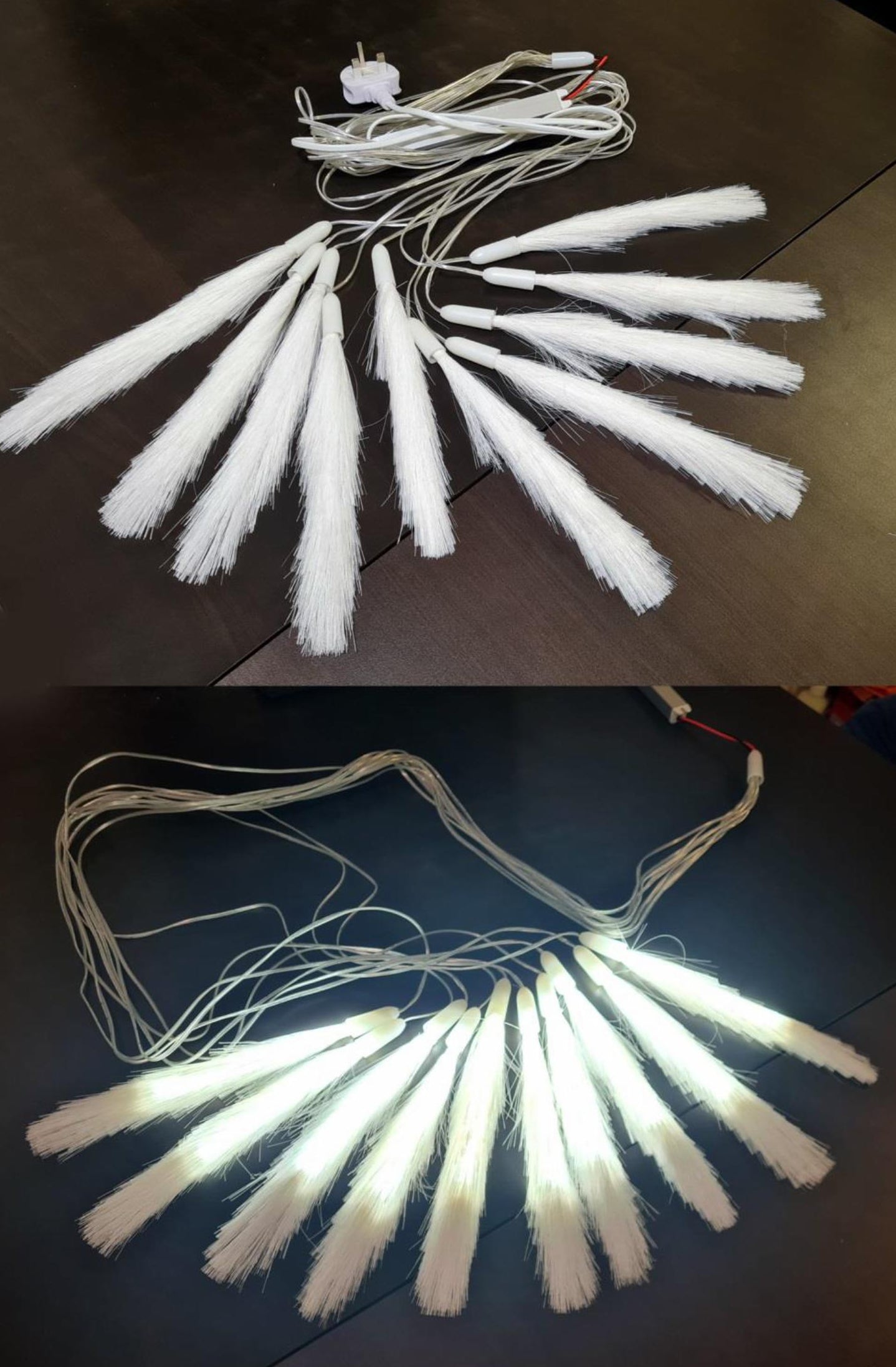 10 PC White LED Fur Hanging Lights | Use Every Occasion