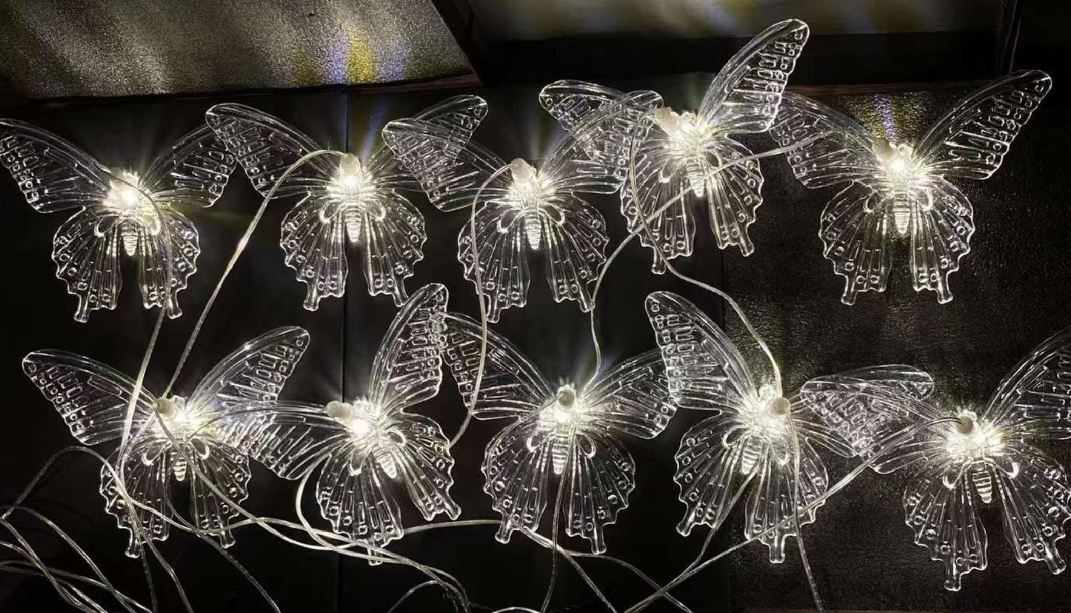 10 PC BUTTERFLY HANGING LED