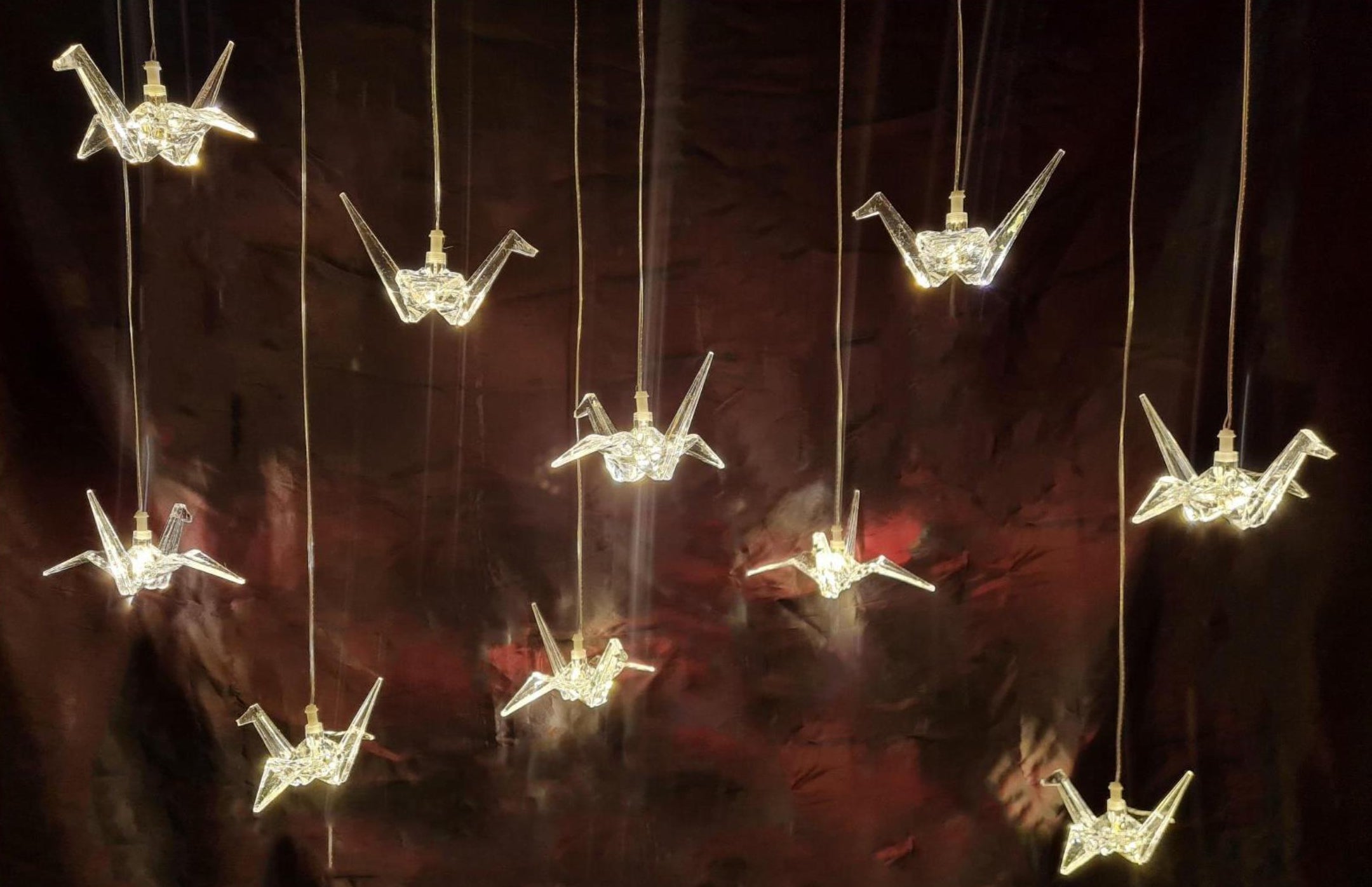 10 PC ACRYLIC ORIGAMI BIRD HANGING